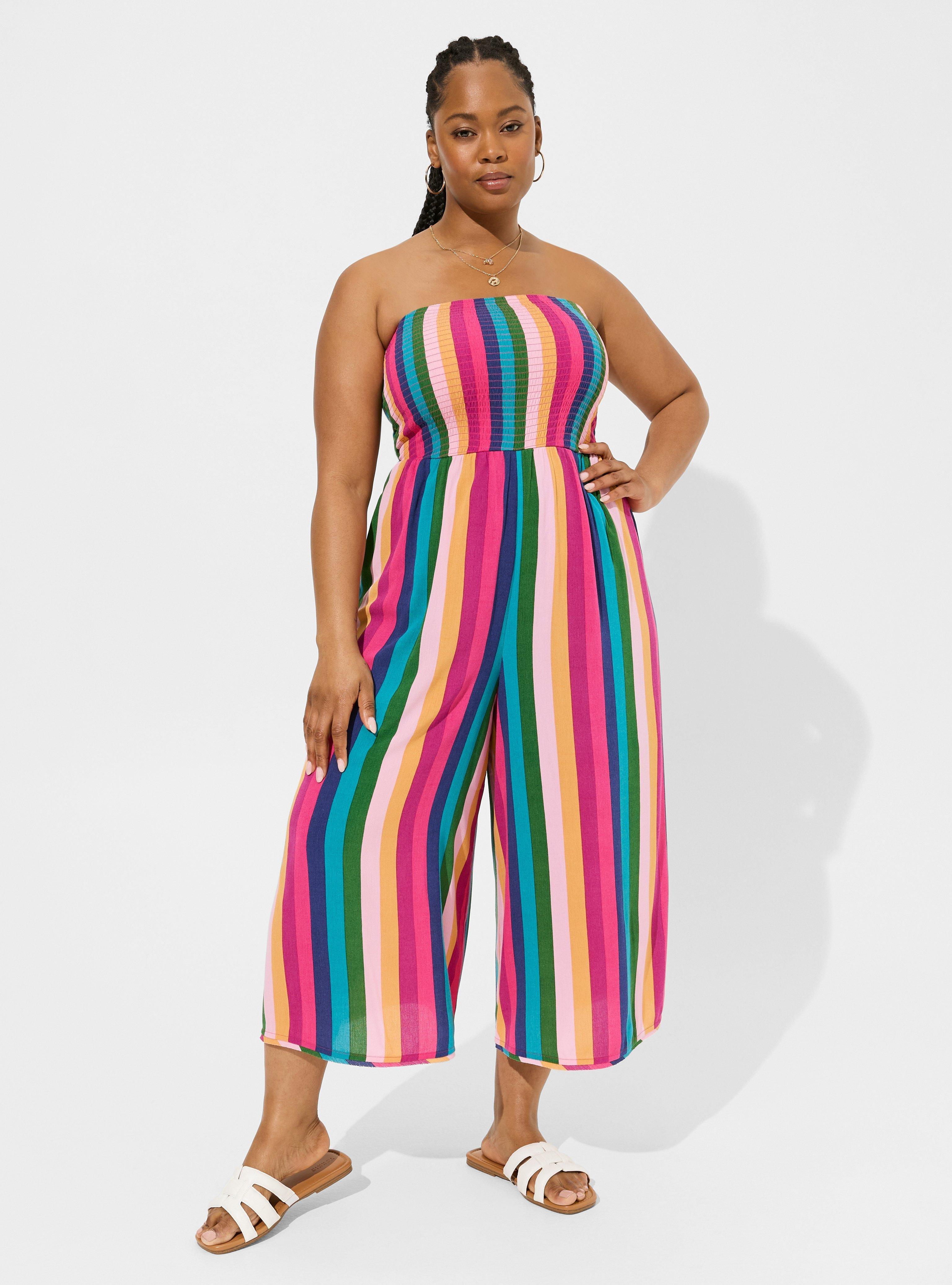 Plus Size Washable Gauze Drape Leg Cover Up Jumpsuit Torrid