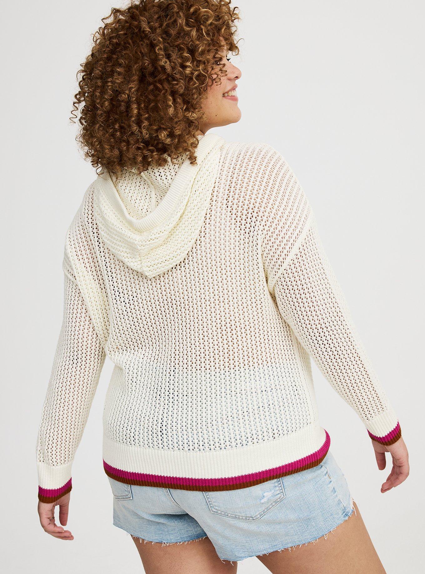 Pointelle Boxy Hoodie