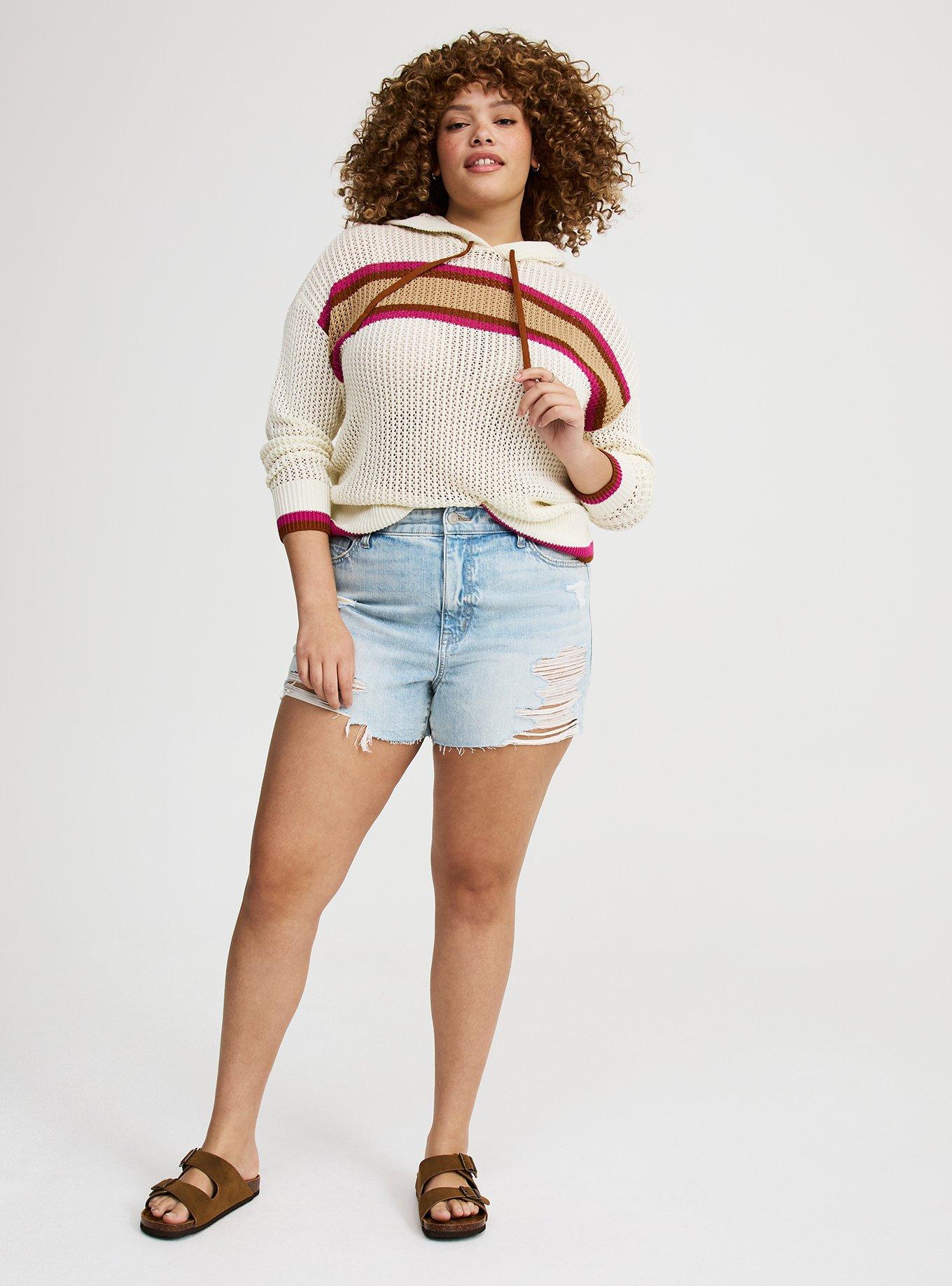 Pointelle Boxy Hoodie