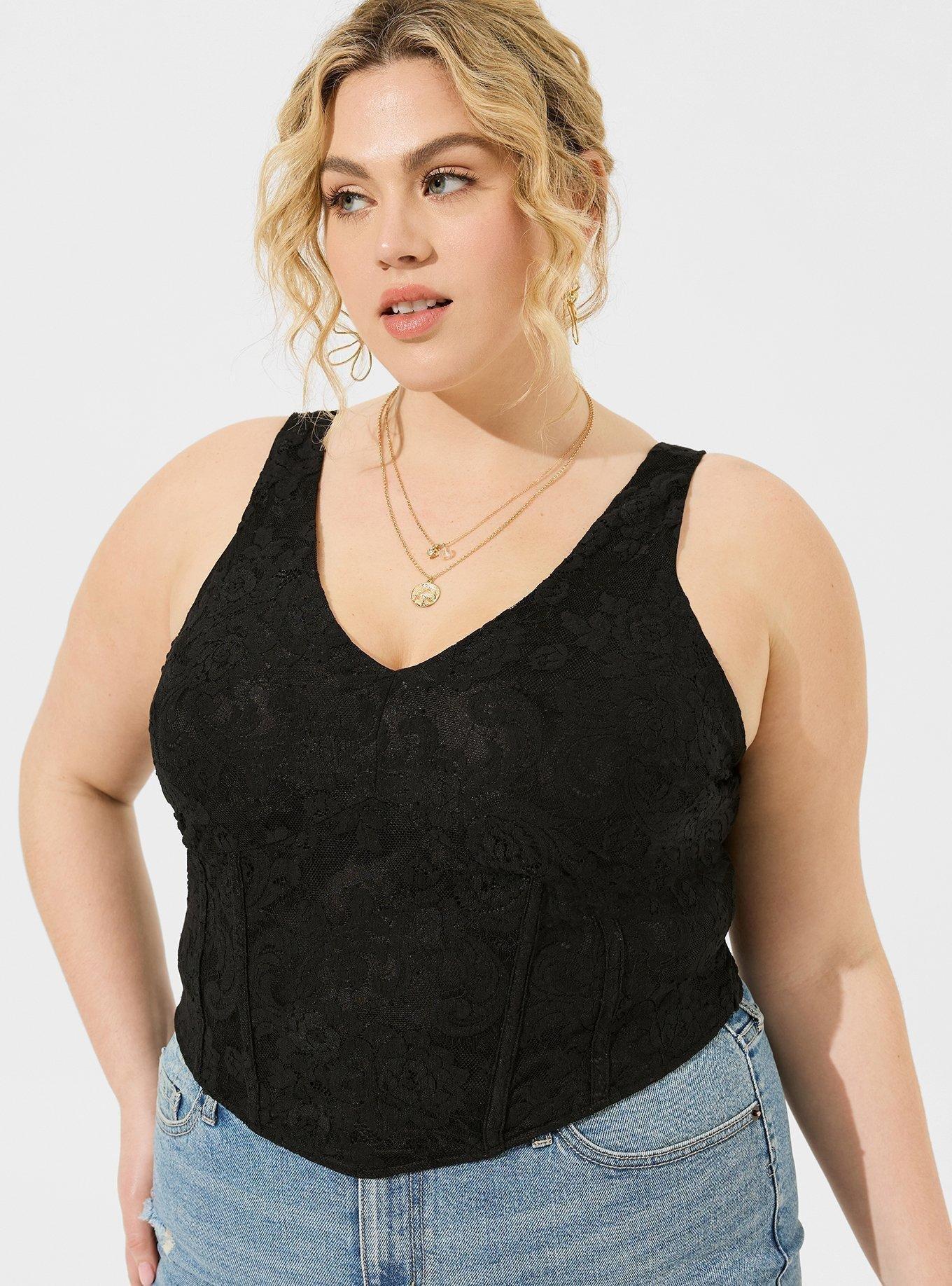 Plus Size - Lace Corset Crop Top - Torrid