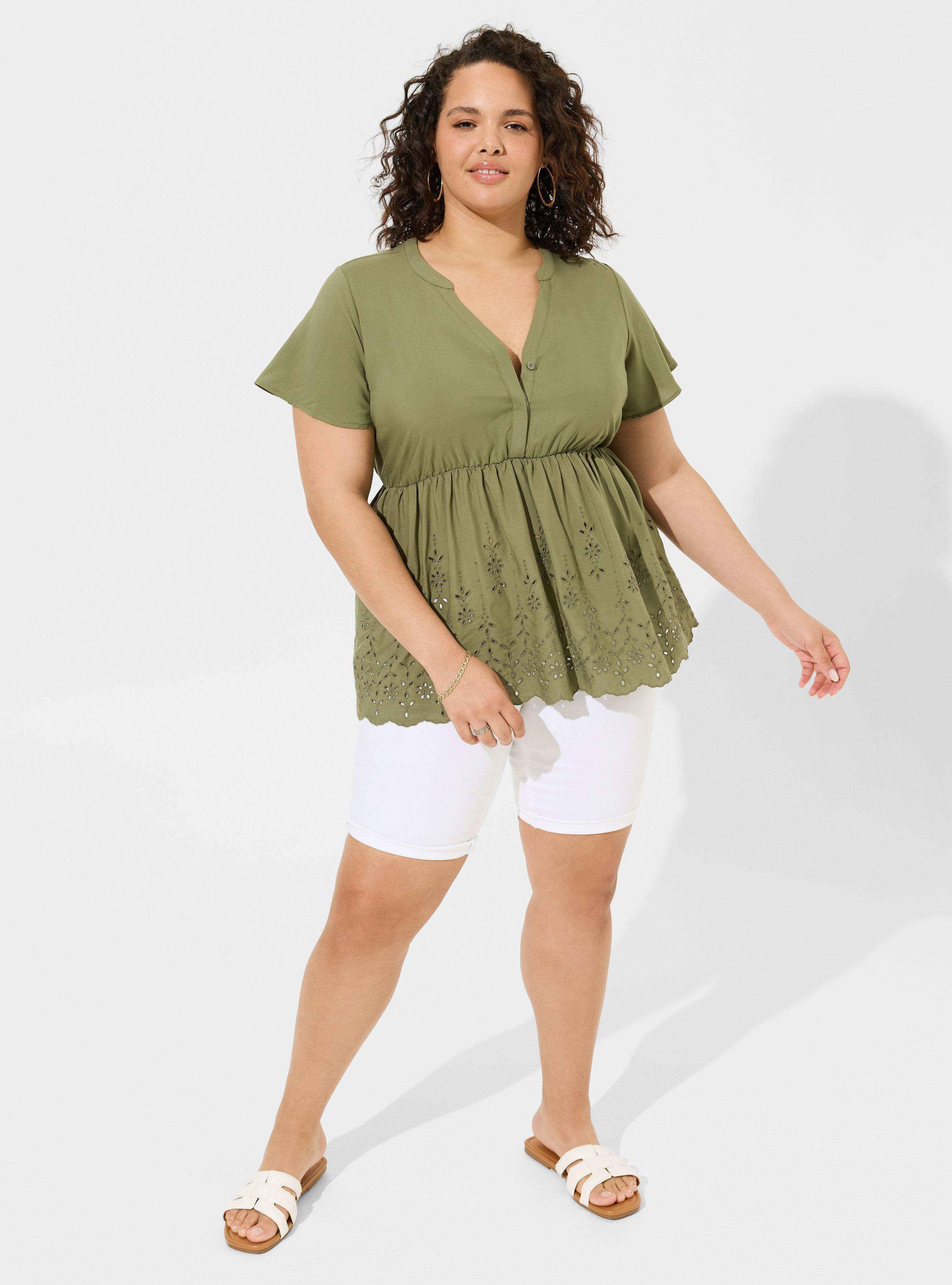 Babydoll Challis Embroidered Tiered Top