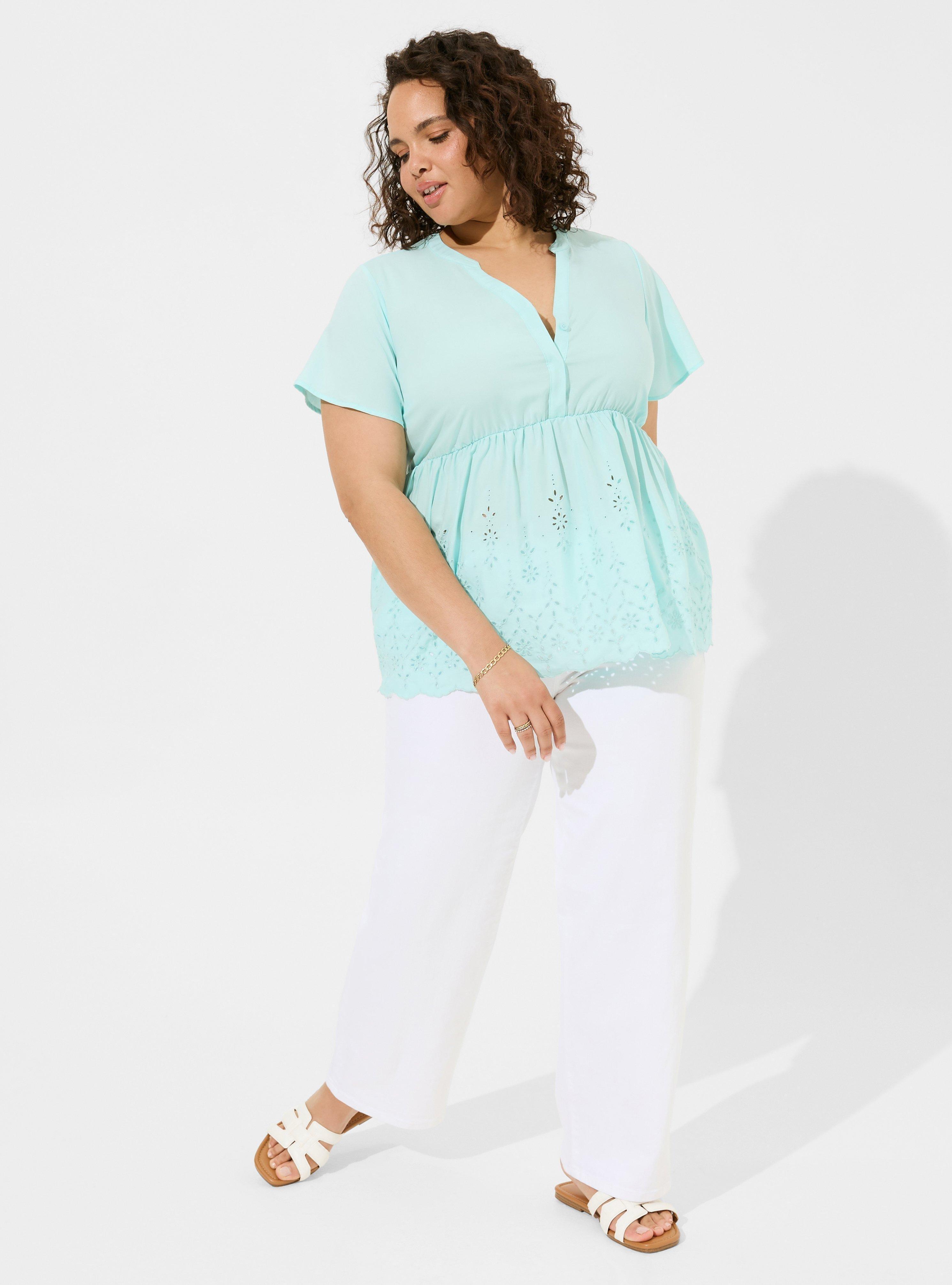 Babydoll Challis Embroidered Tiered Top