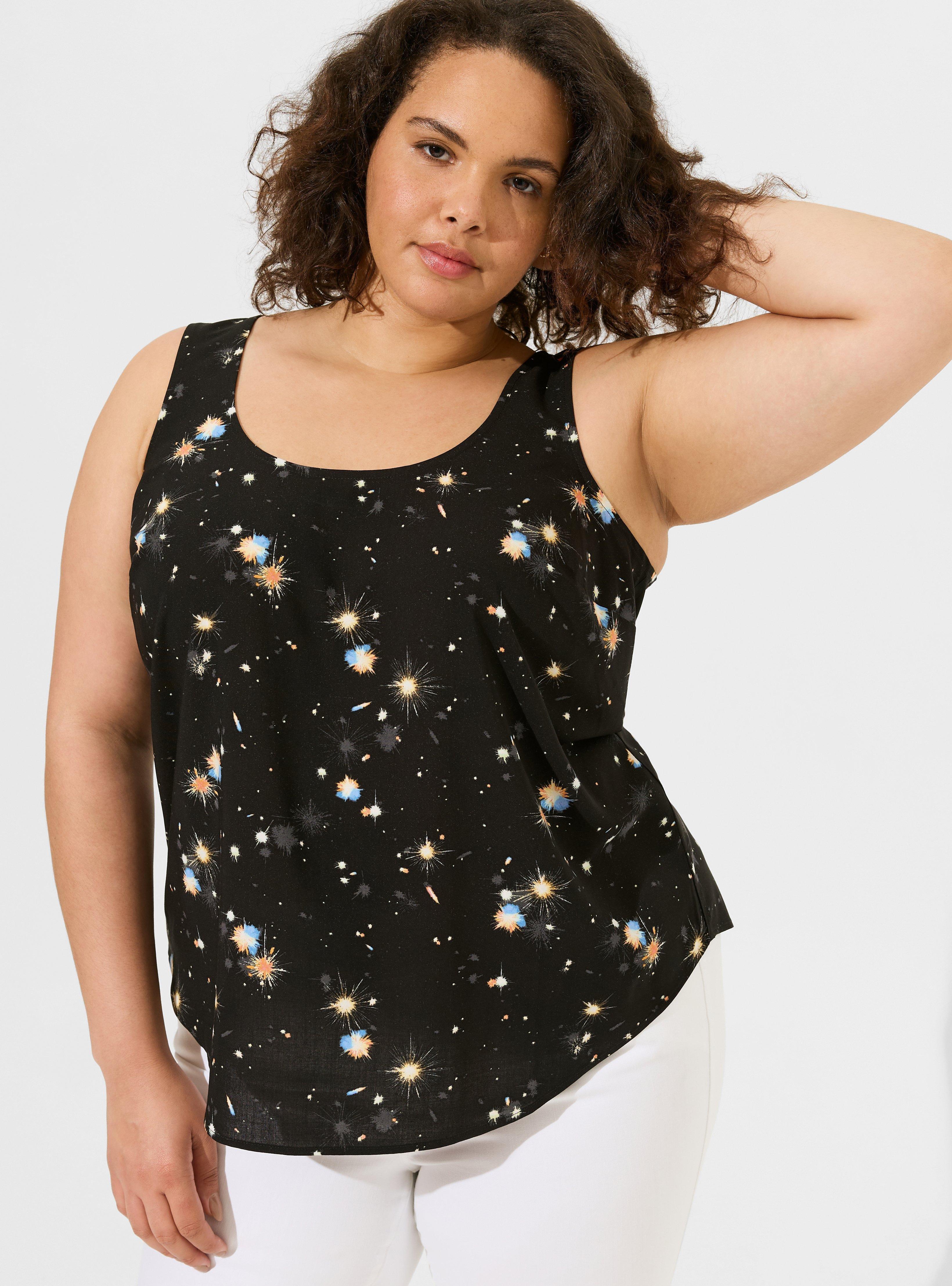 Plus Size - Challis Back Criss Cross Tank - Torrid