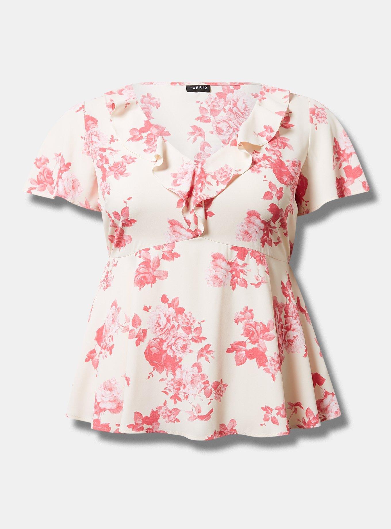 Georgette Ruffle Detail Top