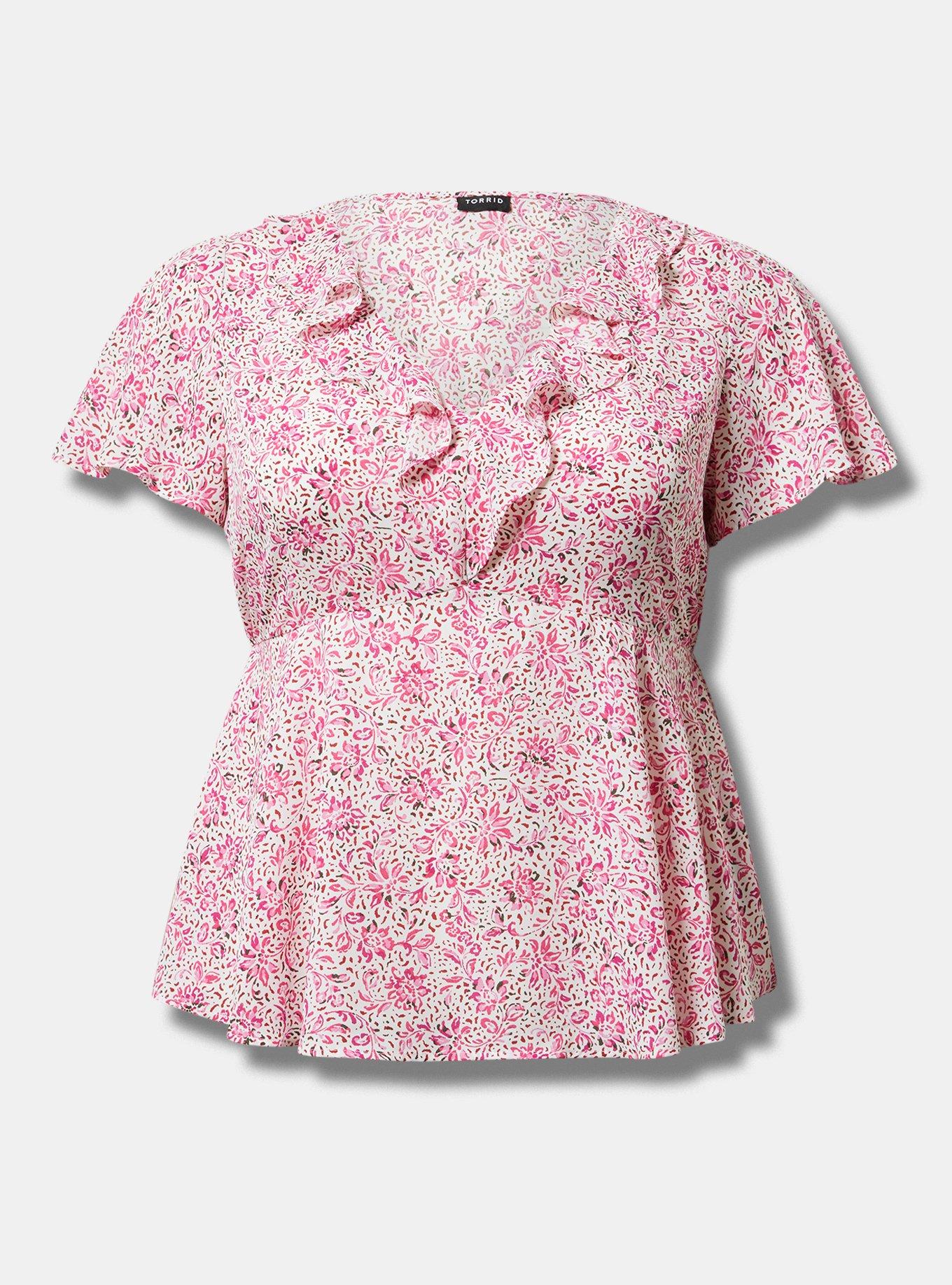 Georgette Ruffle Detail Top