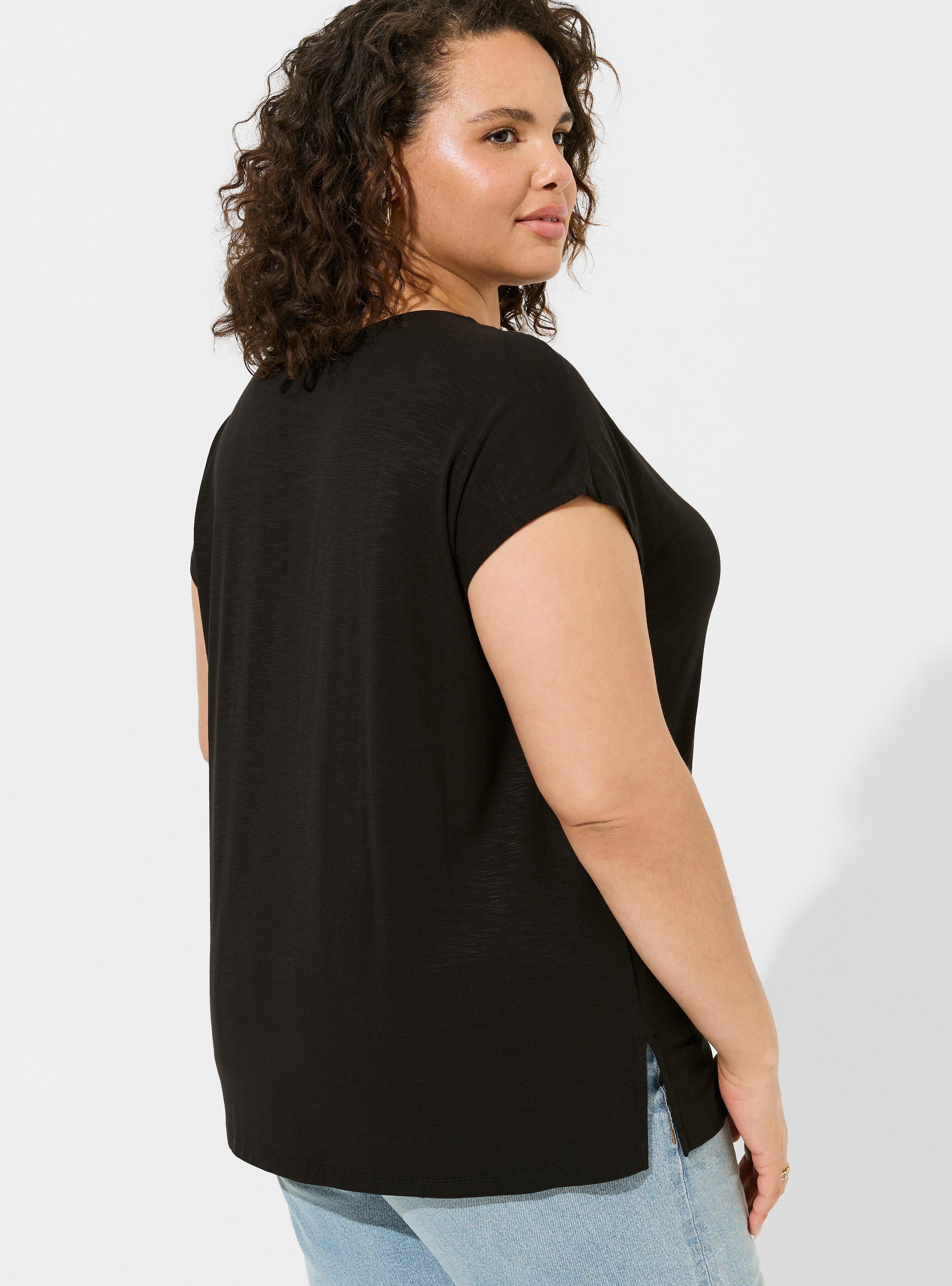 Super Soft Slub V-Neck Twist Dolman Tee