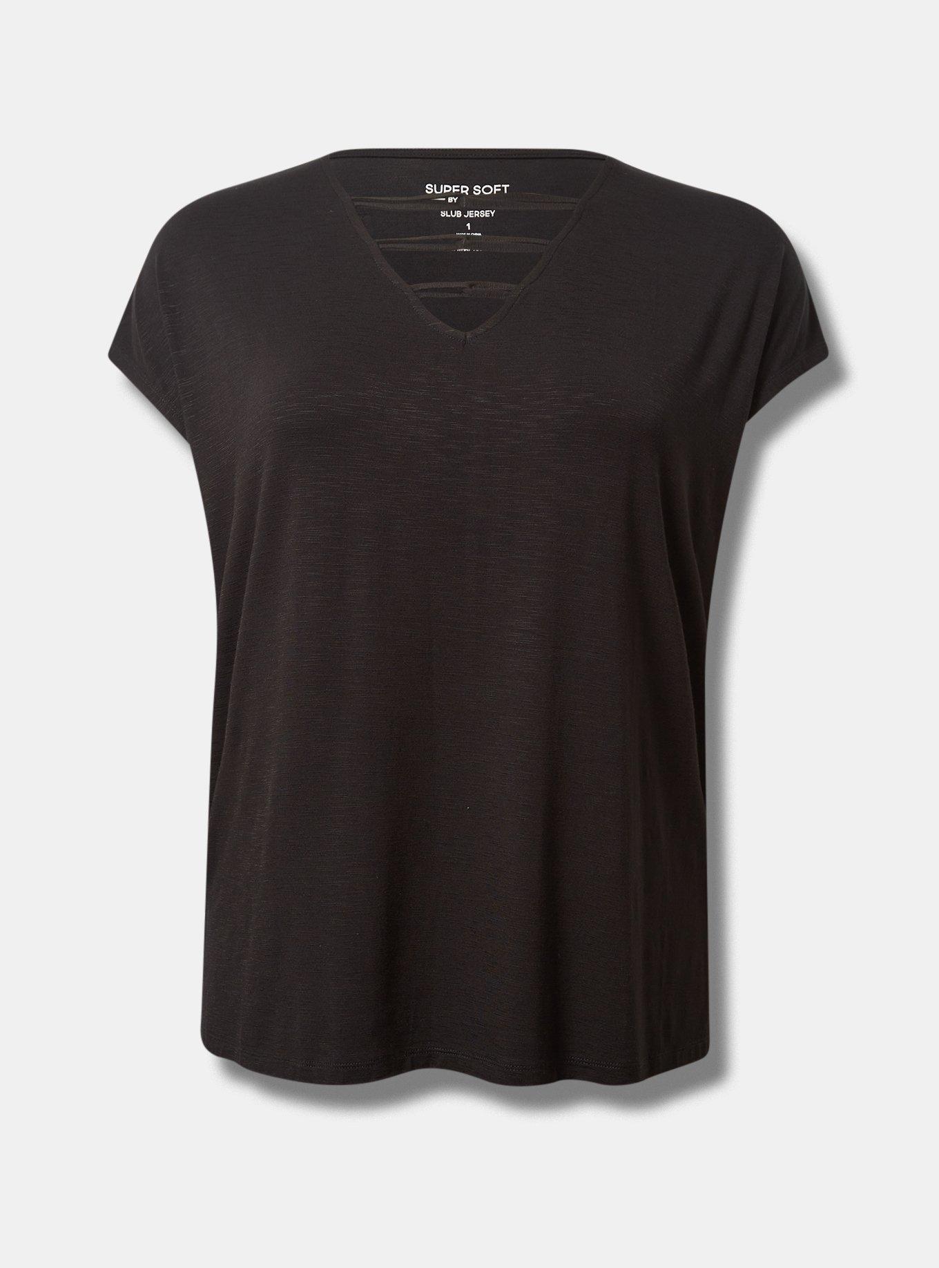 Super Soft Slub V-Neck Twist Dolman Tee