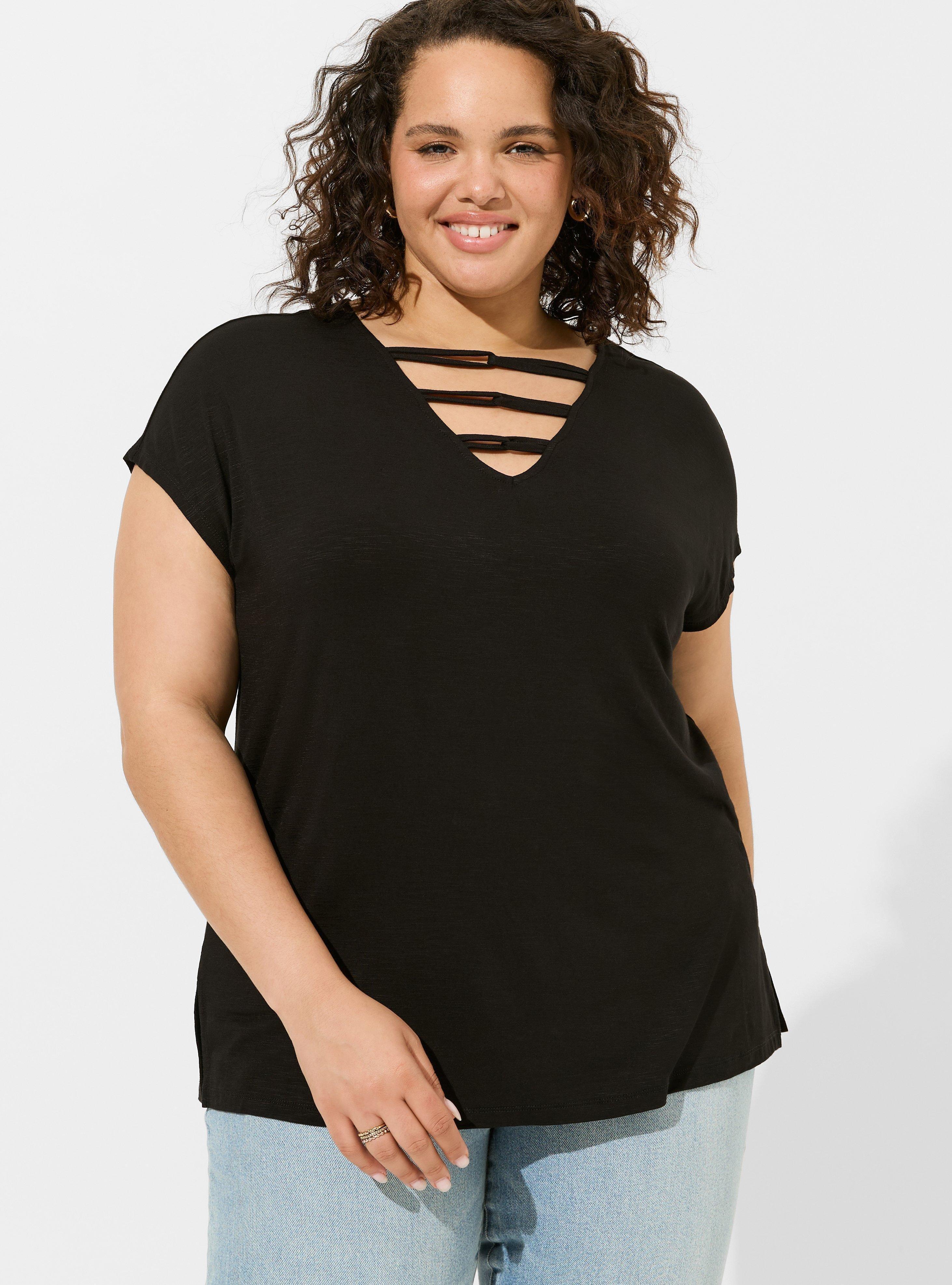 Super Soft Slub V-Neck Twist Dolman Tee