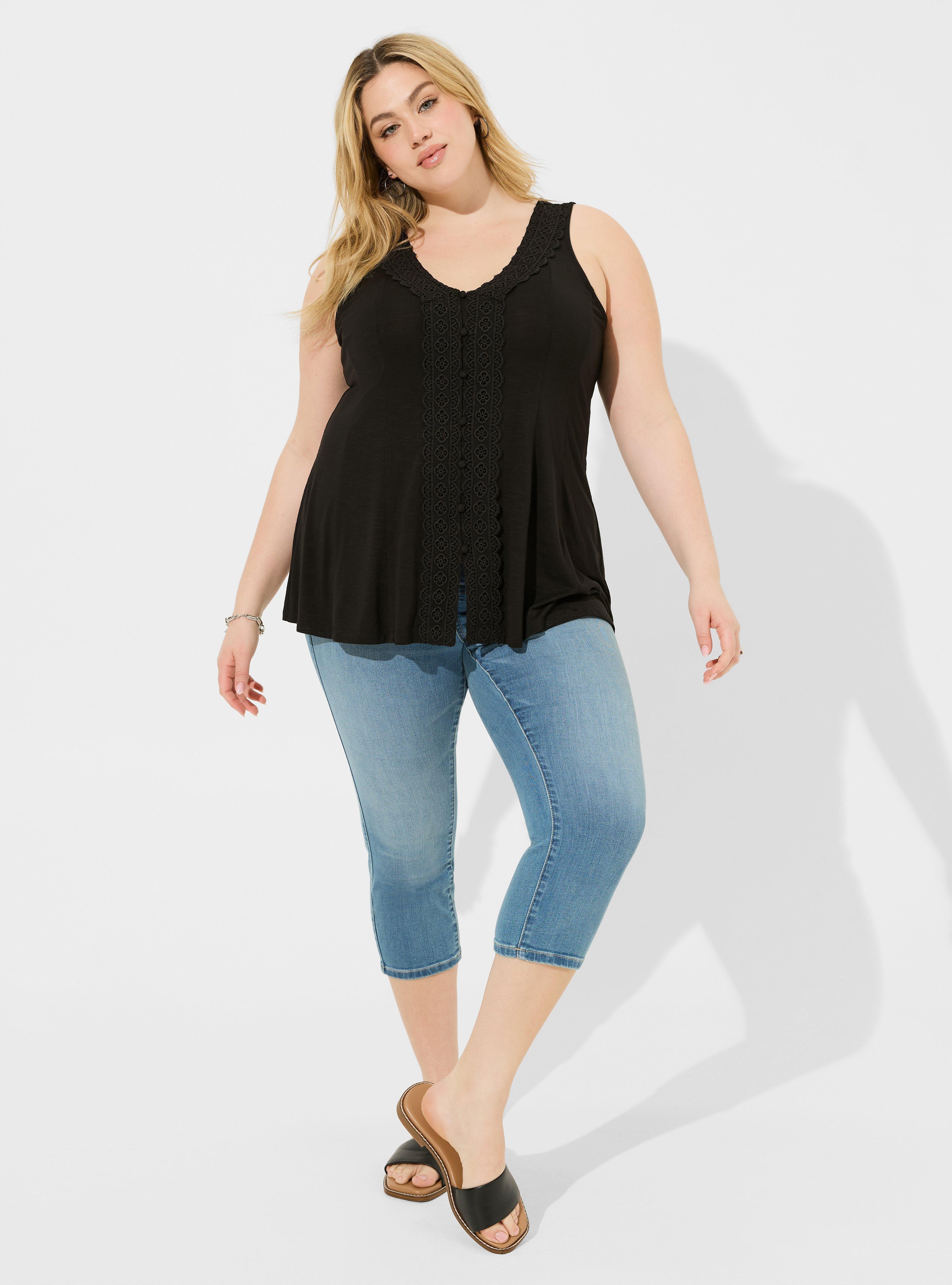 Super Soft Slub V-Neck Button Front Fit And Flare Top