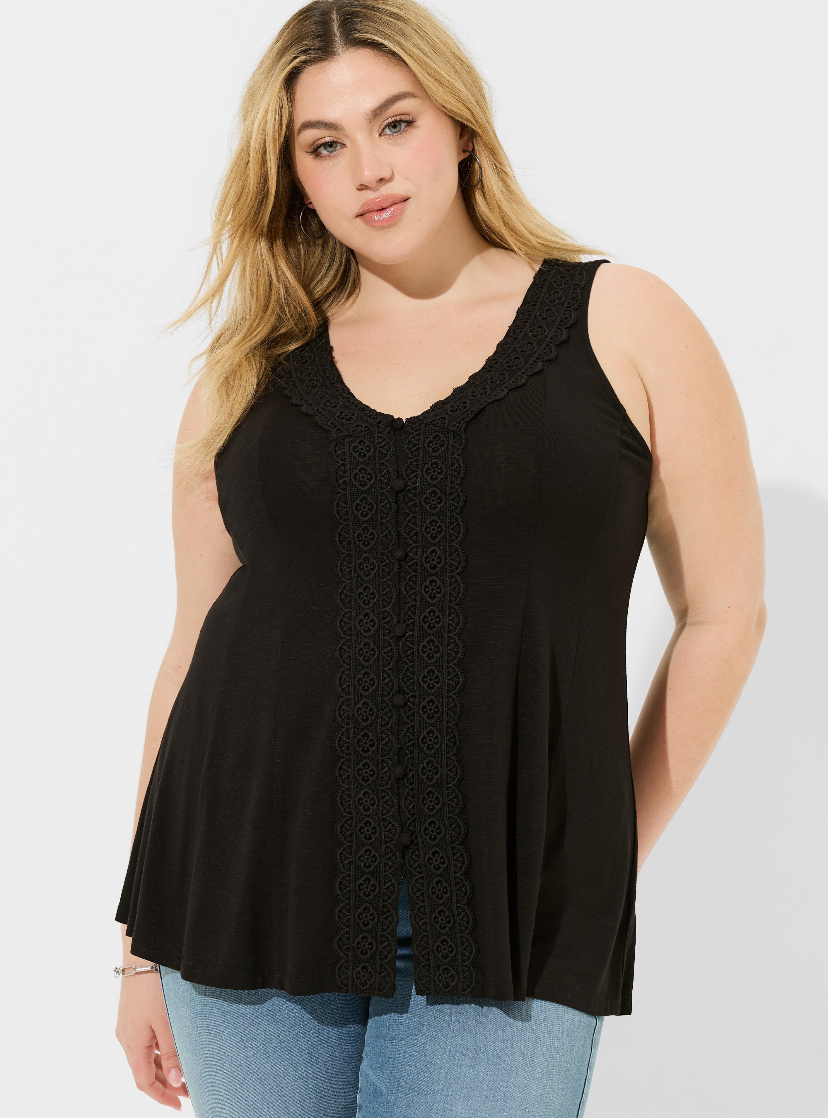 Super Soft Slub V-Neck Button Front Fit And Flare Top