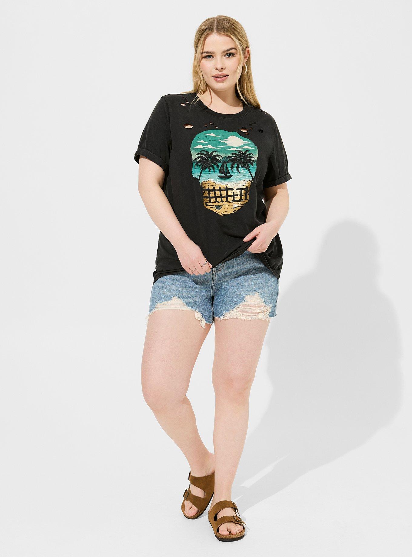 Skull Beach Classic Fit Heritage Jersey Destructed Tunic, ANTHRACITE, alternate