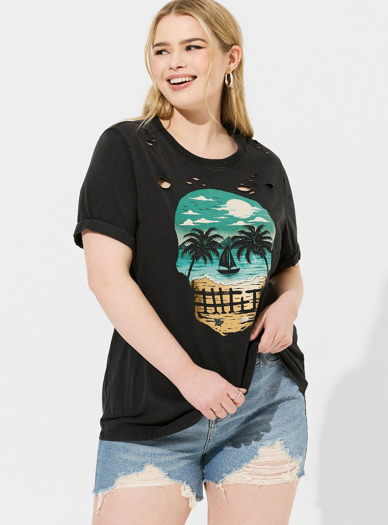 Skull Beach Classic Fit Heritage Jersey Destructed Tunic