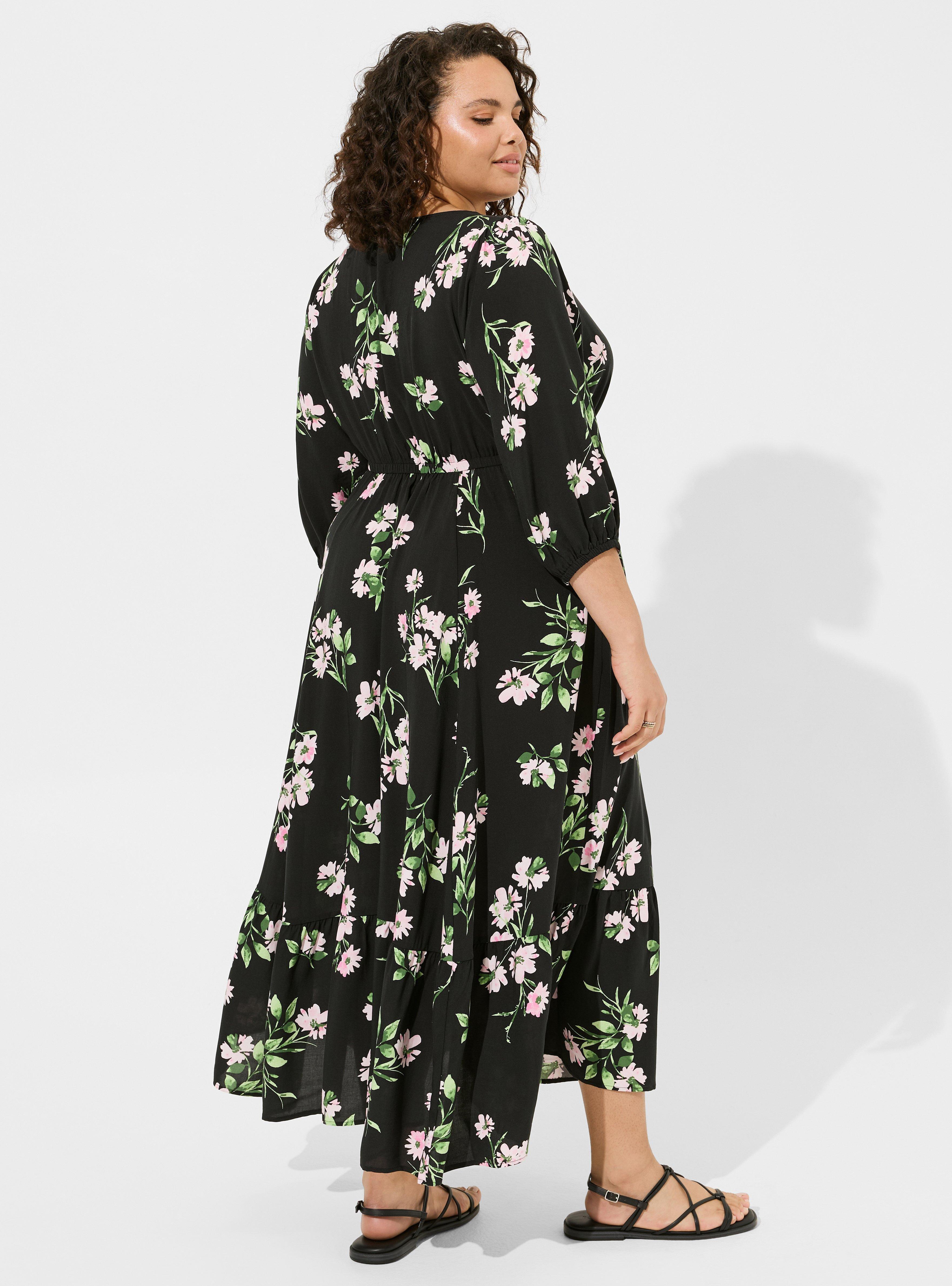 Maxi Challis Tiered V-Neck Dress