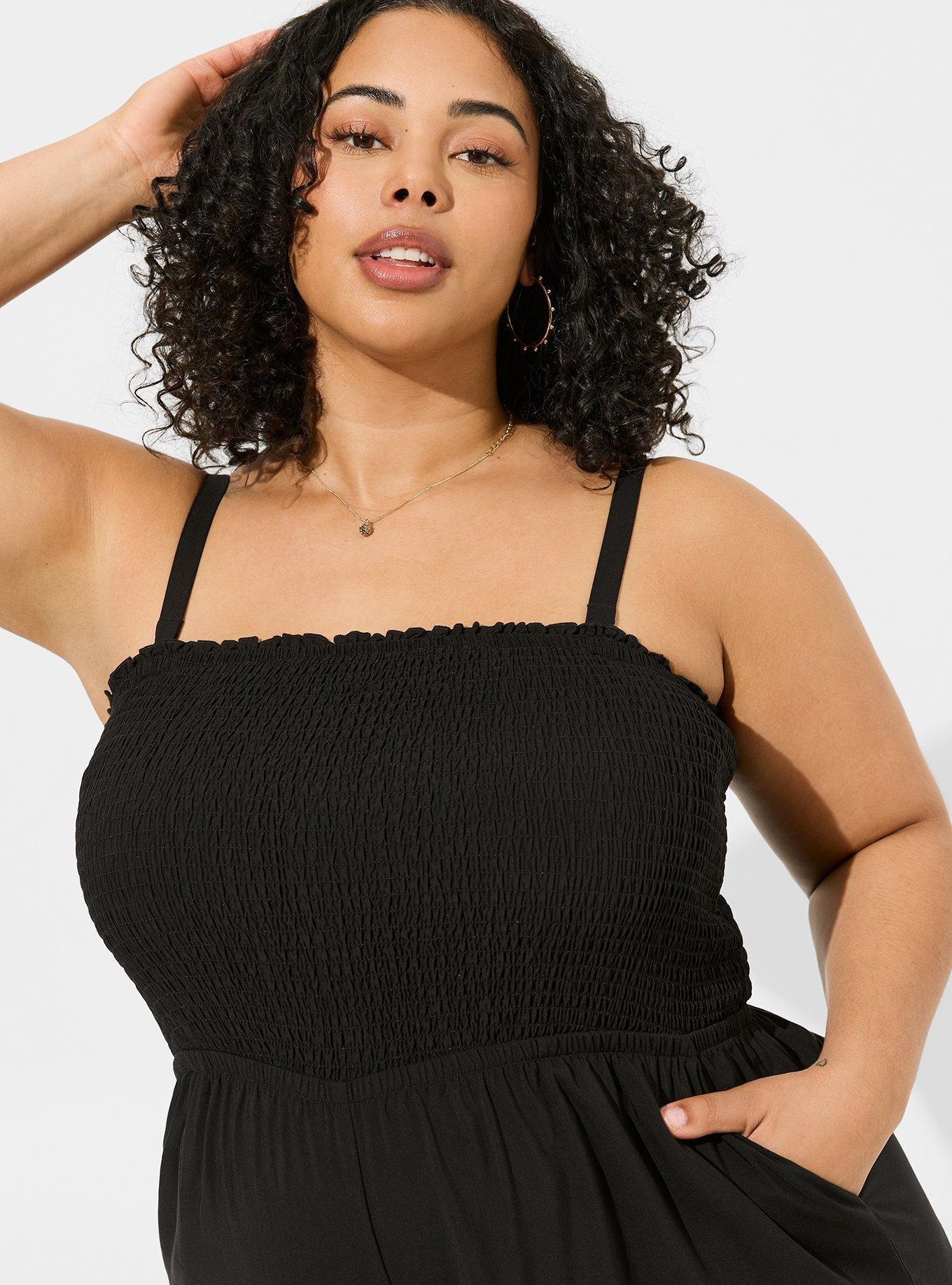 Plus Size - Challis Smocked Wide Leg Jumpsuit - Torrid