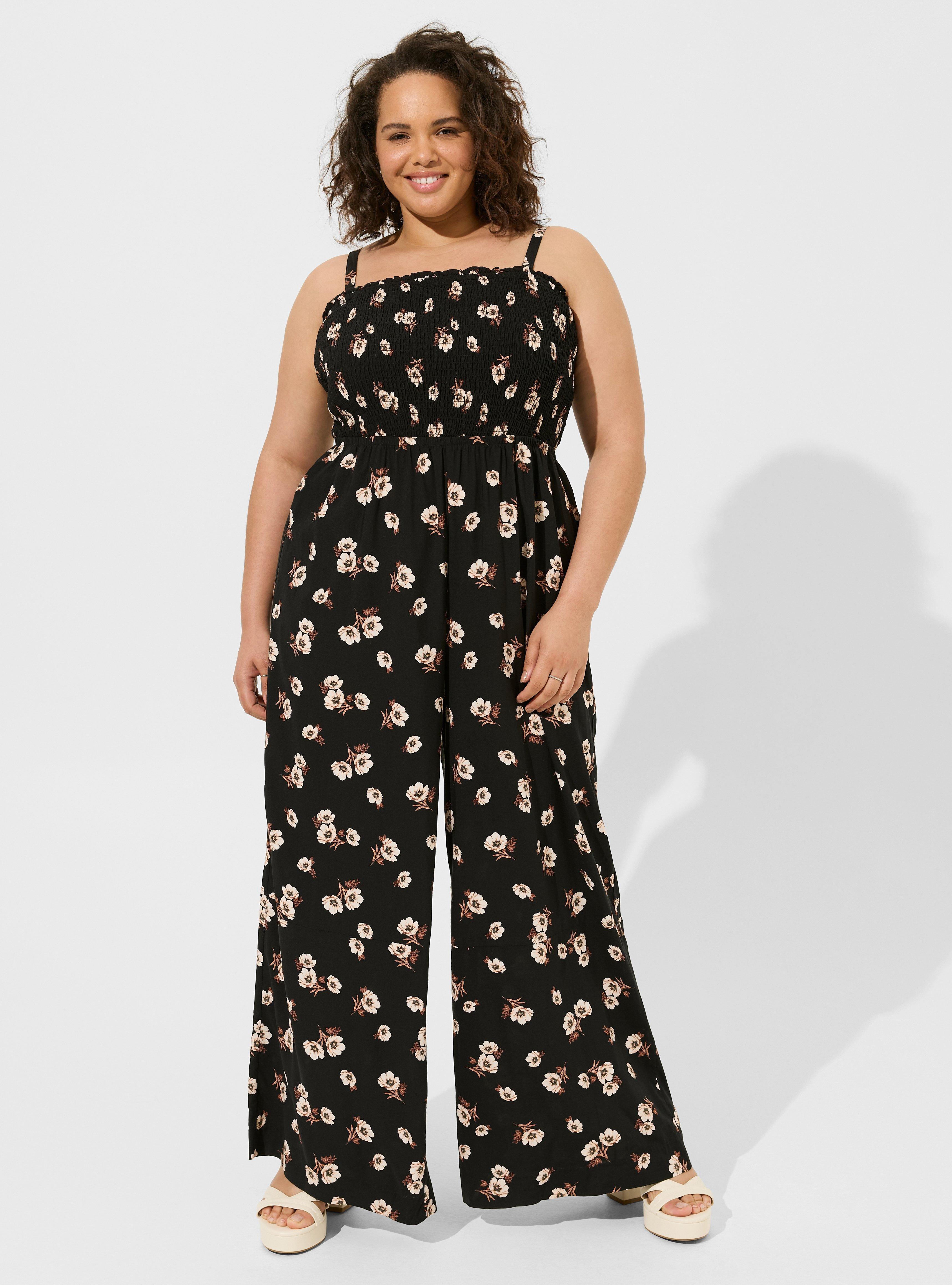 Challis Smocked Wide Leg Jumpsuit