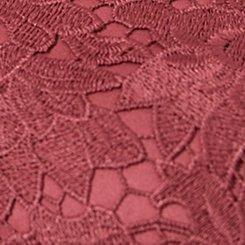 Lace Smocked Crop Top, MAROON, swatch