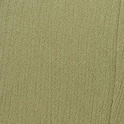 Crinkle Gauze Crochet V-Neck Top, OLIVINE, swatch