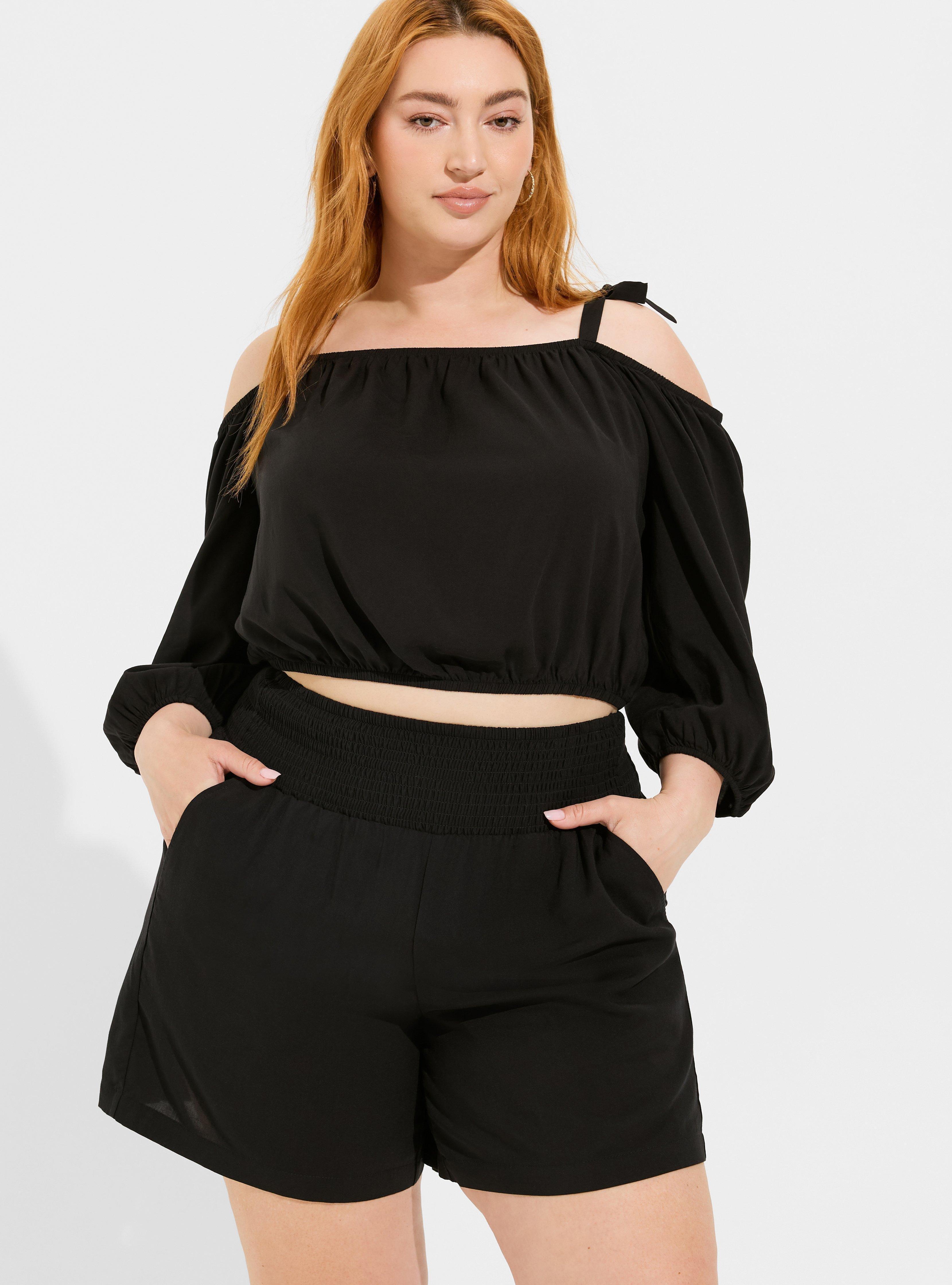 Challis Cold Shoulder Crop Top