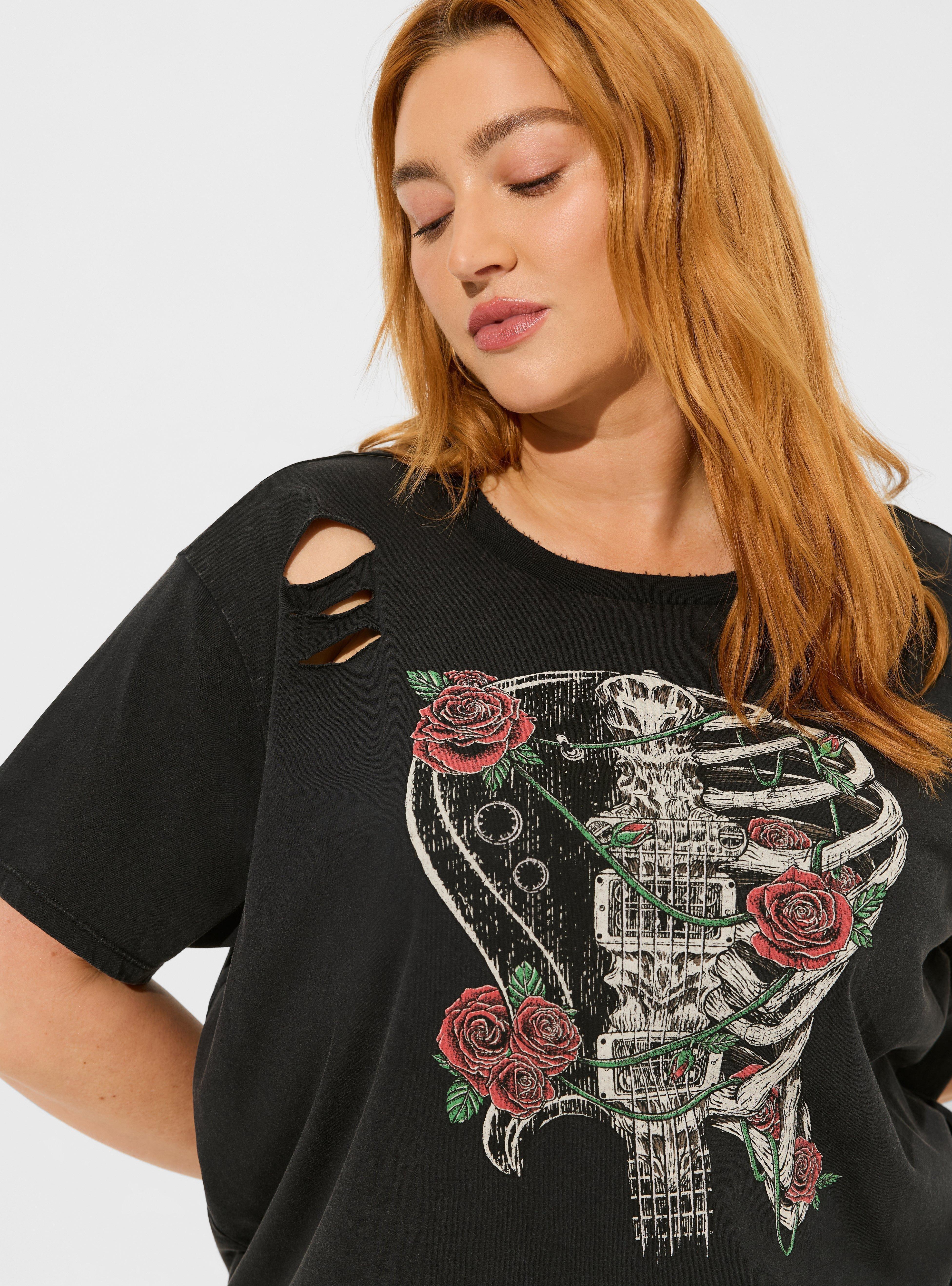 Guitar Rose Relax Heritage Jersey Open Back Tee