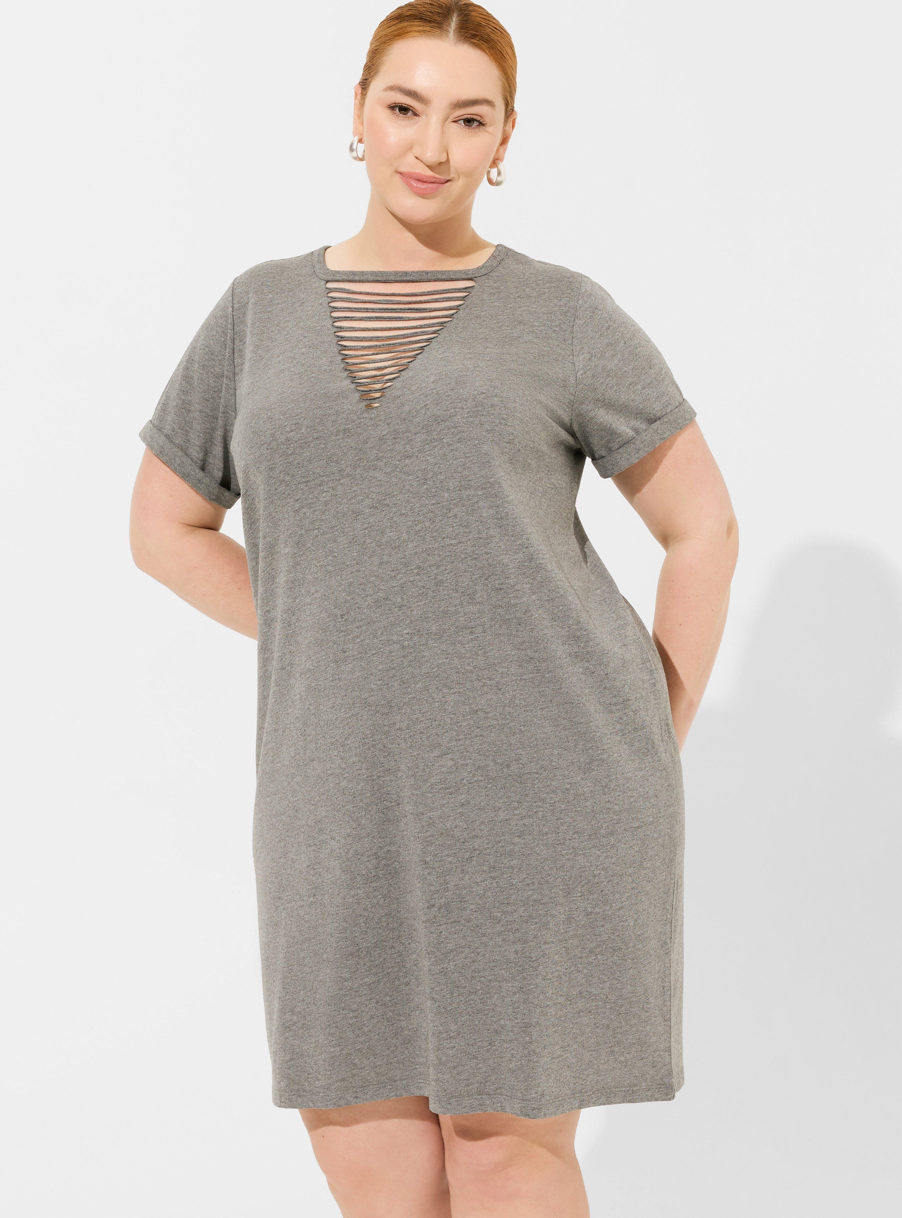 Mini Jersey Destructed Front T-Shirt Dress