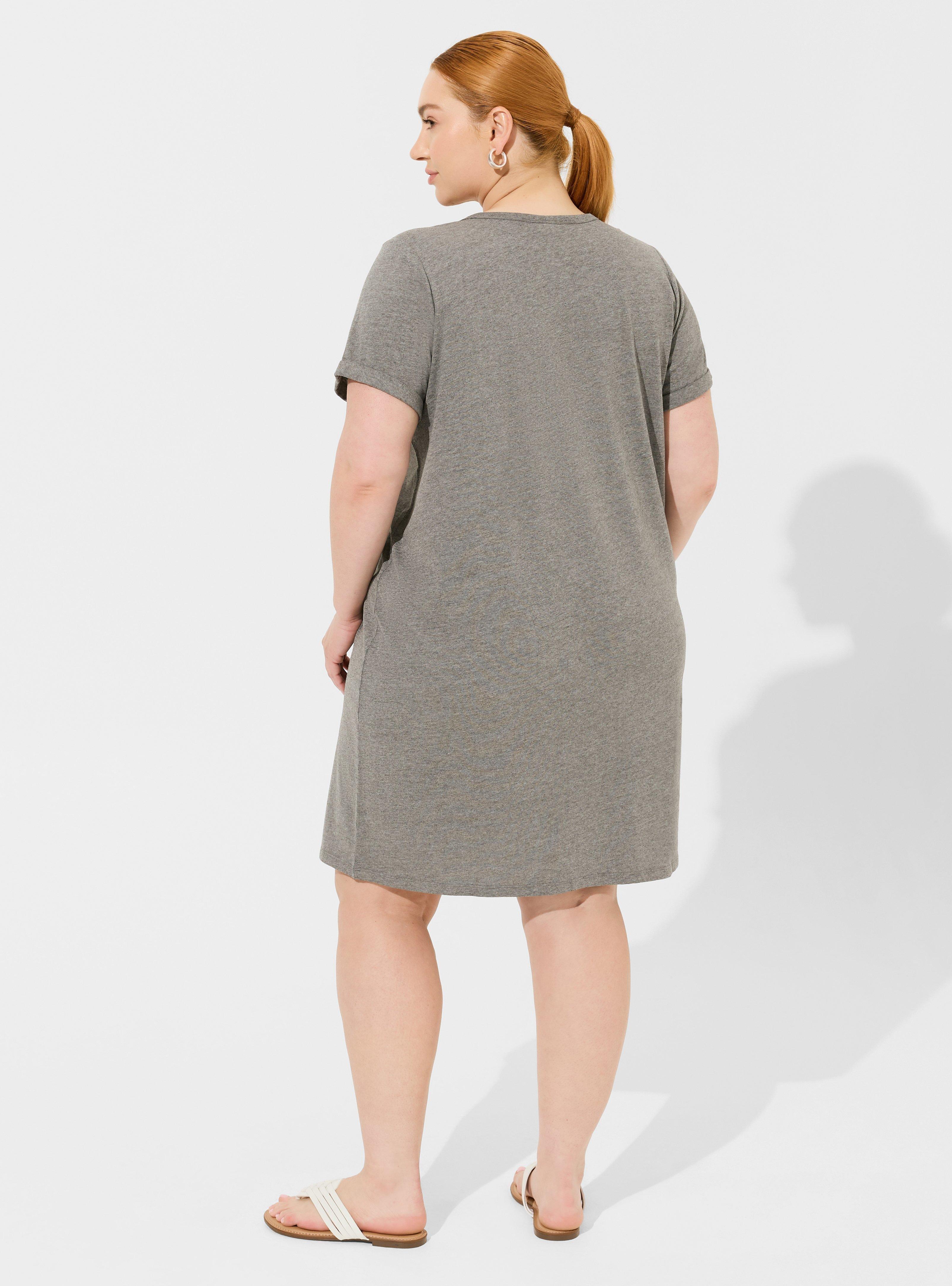 Mini Jersey Destructed Front T-Shirt Dress