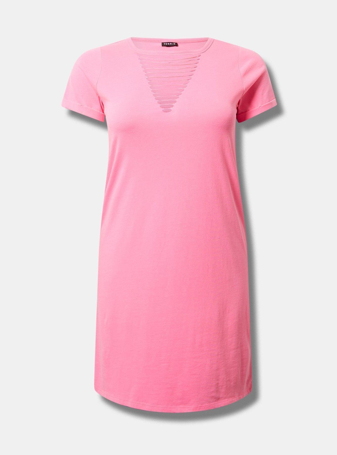 Mini Jersey Destructed Front T-Shirt Dress