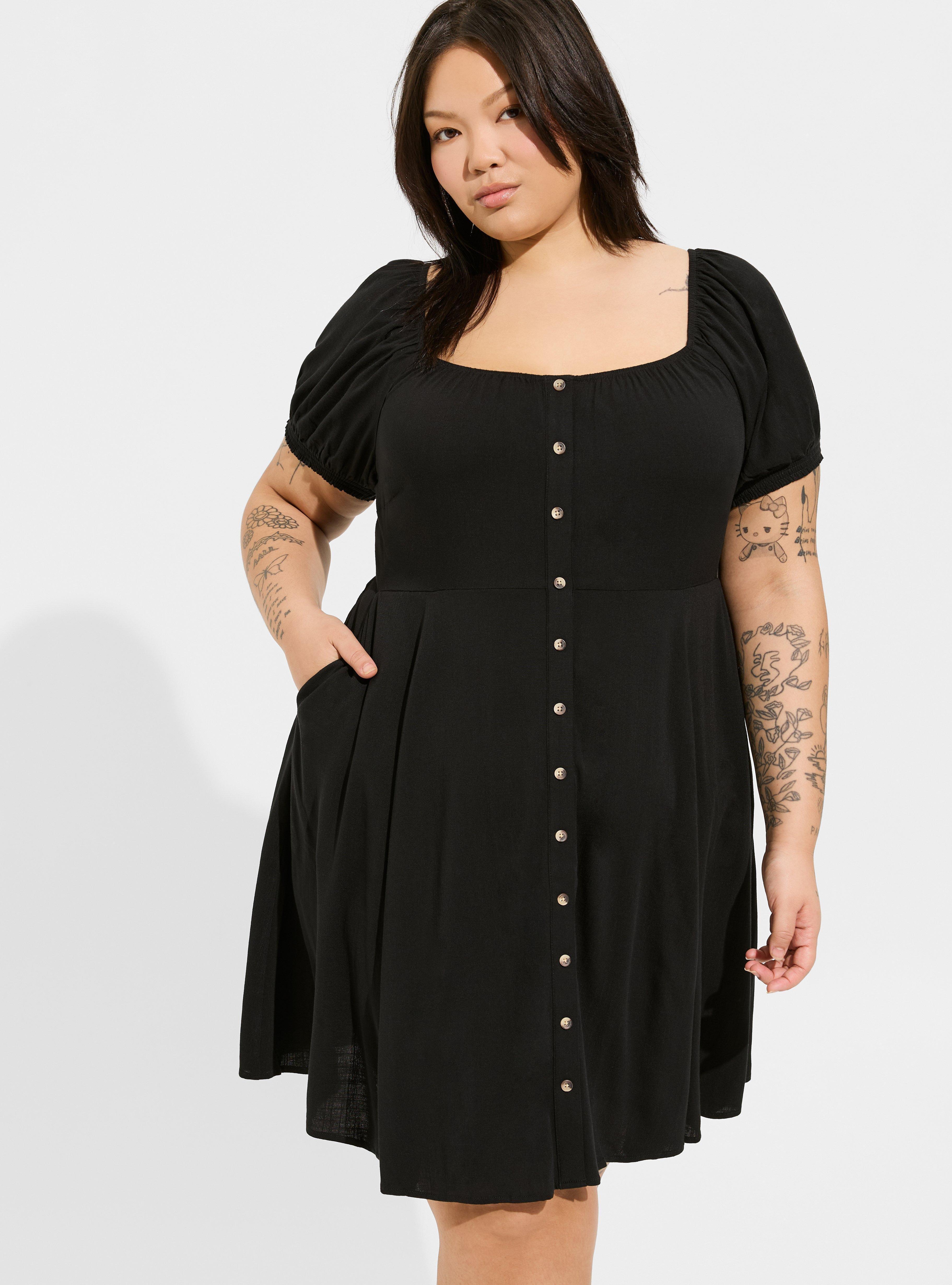 Button Front Skater Mini Dress