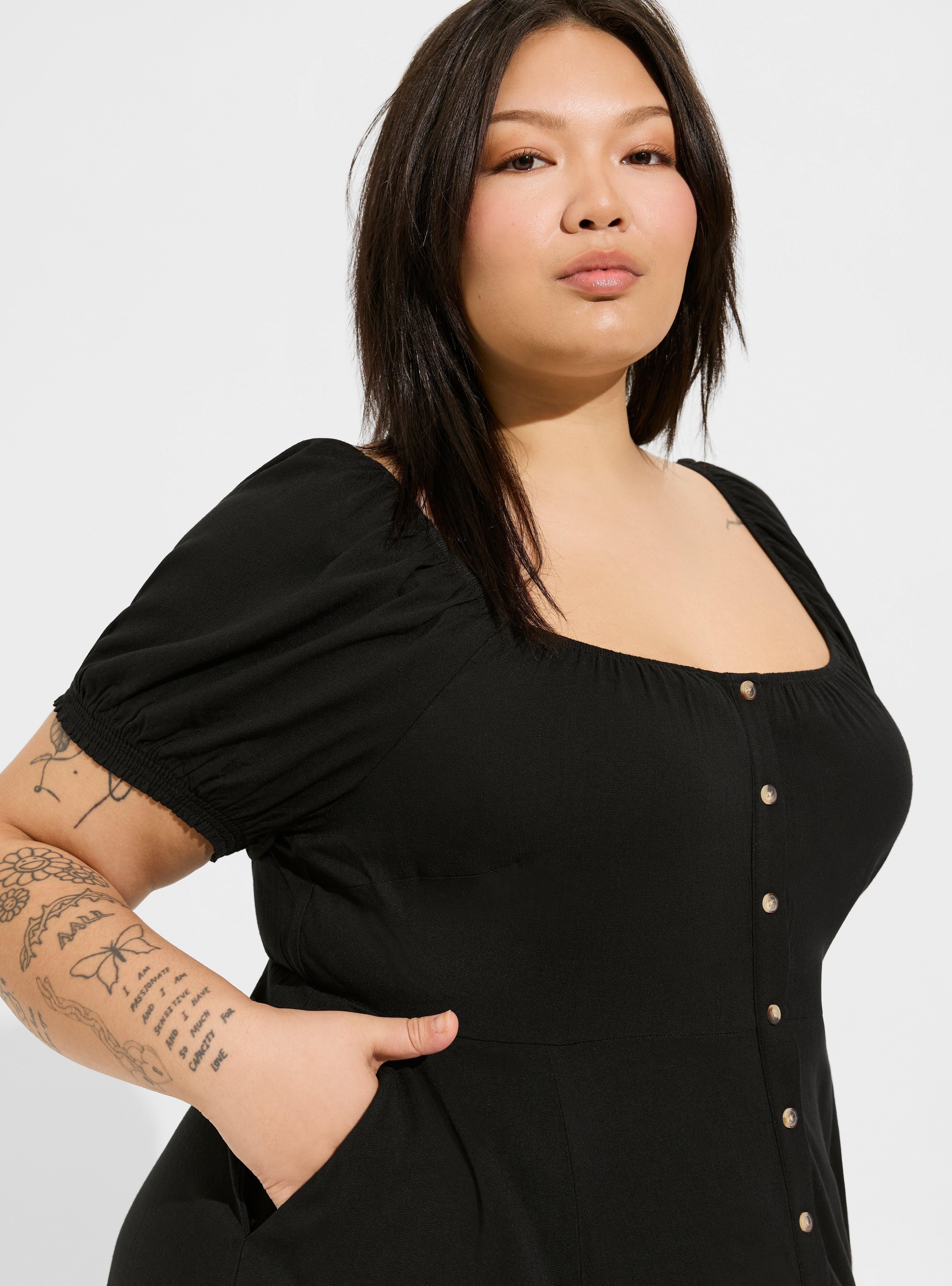 Button Front Skater Mini Dress