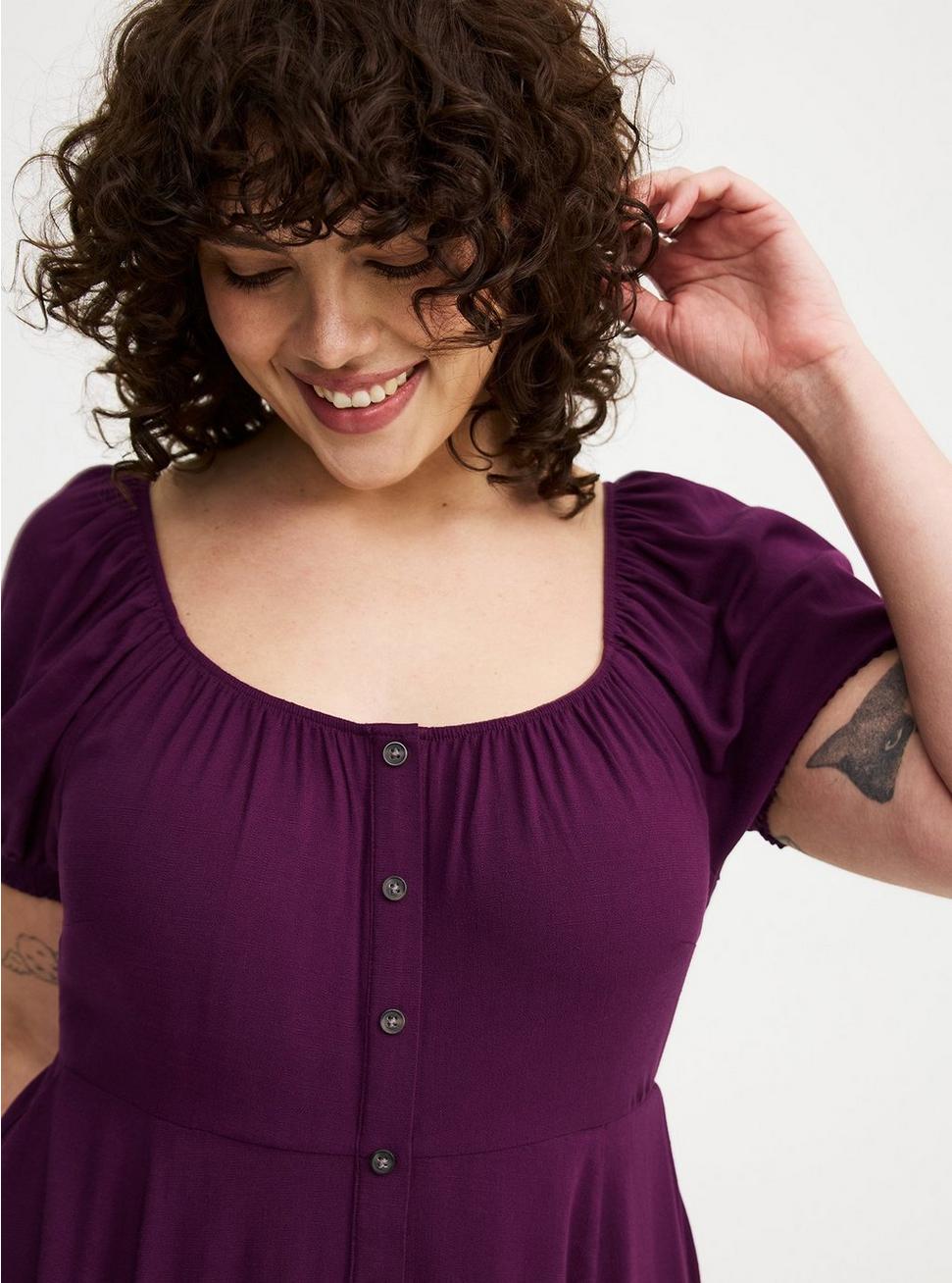 Plus Size - Button Front Skater Mini Dress - Torrid Plus Size - Button Front Skater Mini Dress - Torrid