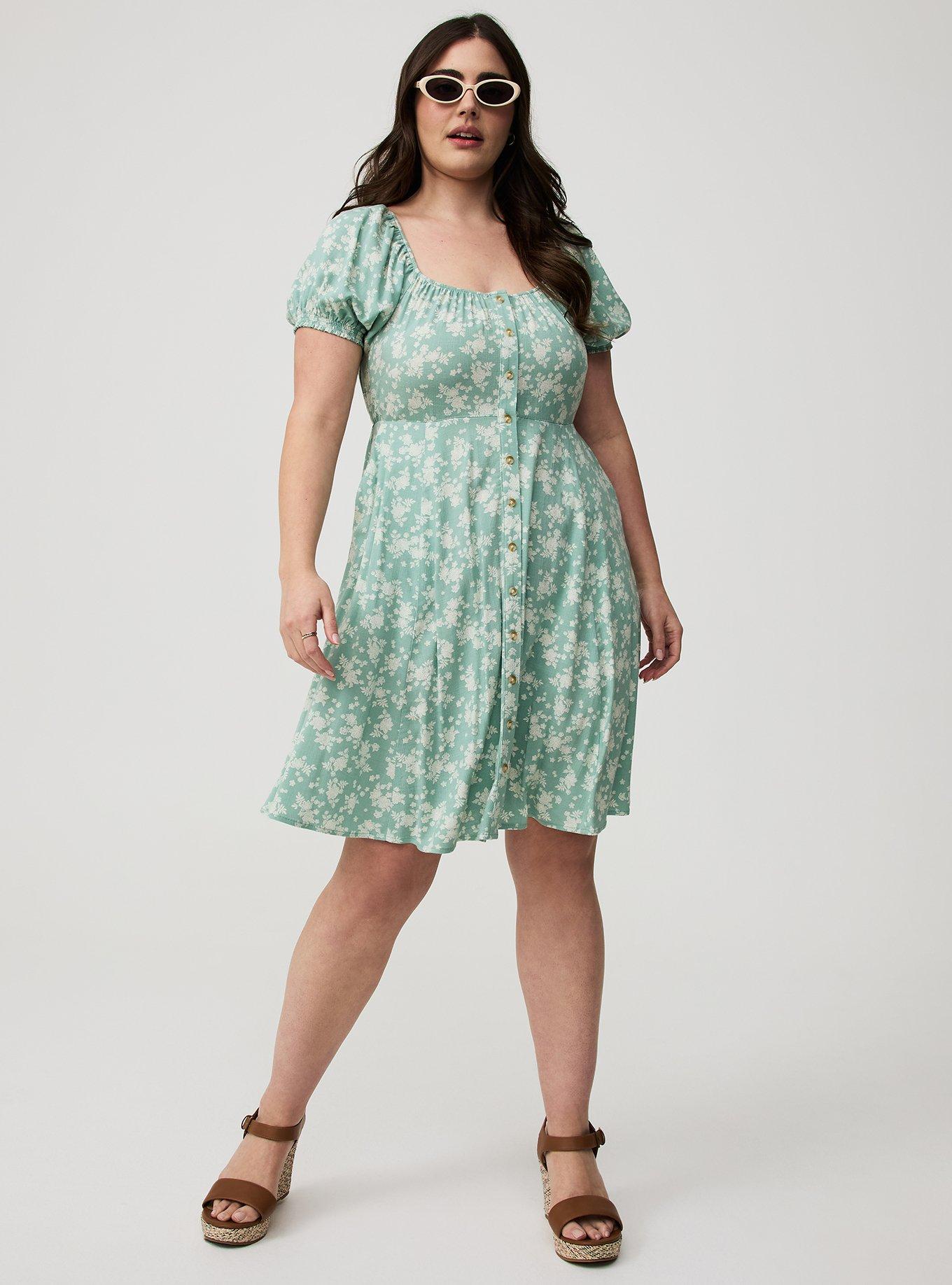 Button Front Skater Mini Dress