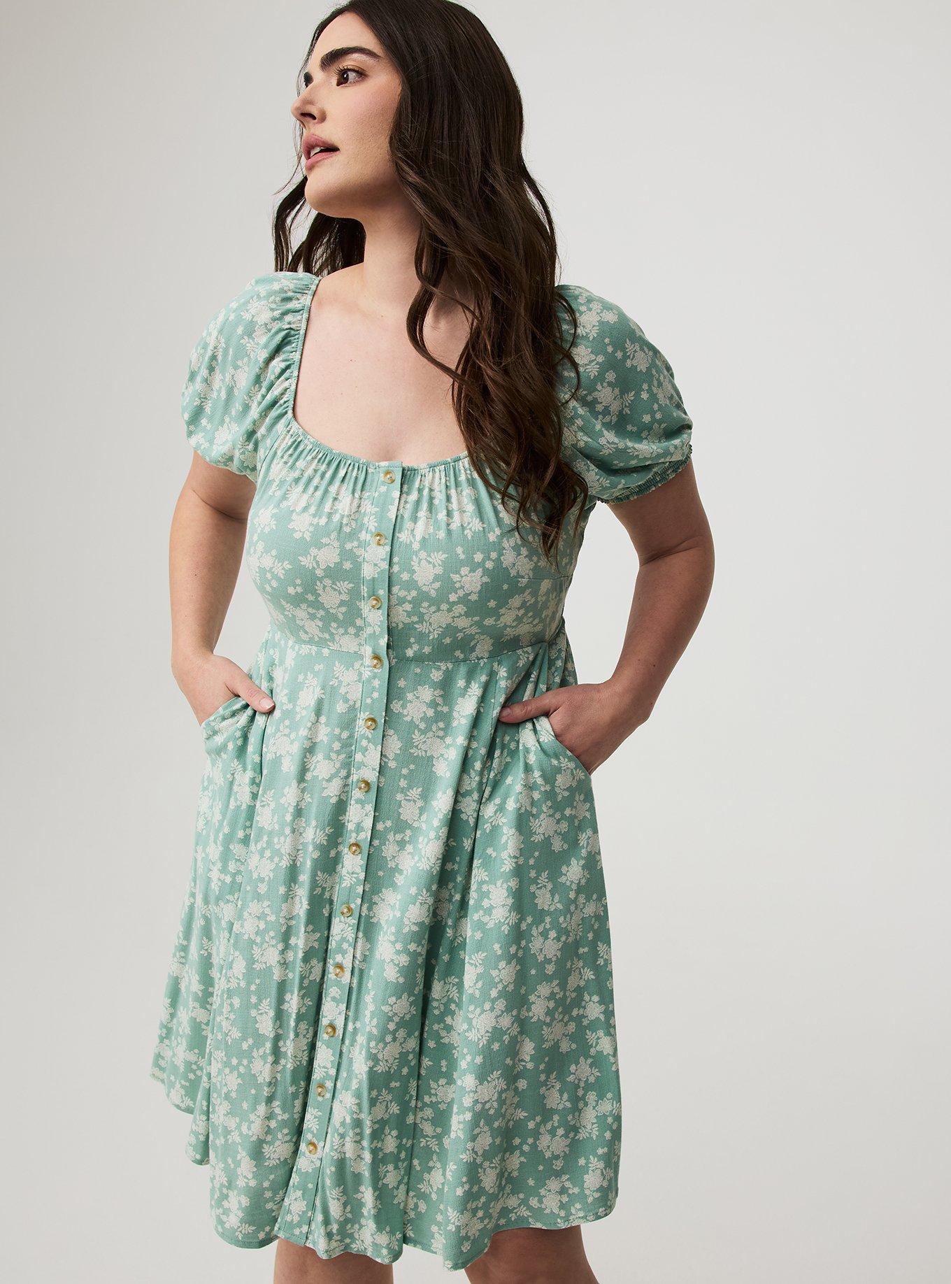 Button Front Skater Mini Dress