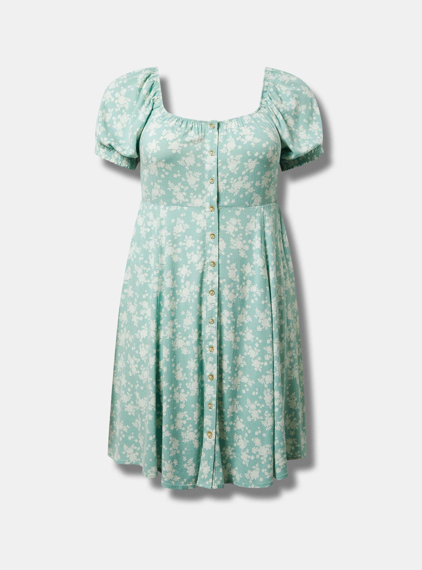 Button Front Skater Mini Dress