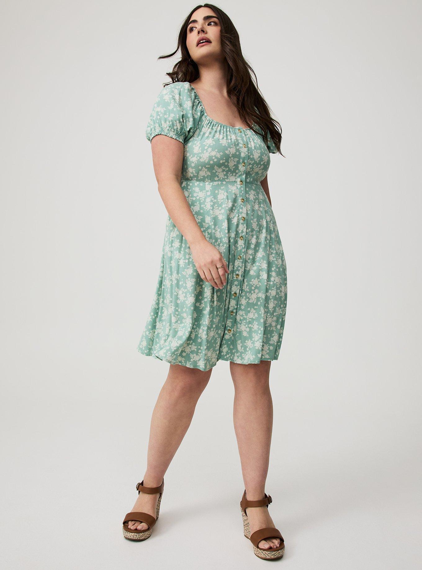 Button Front Skater Mini Dress