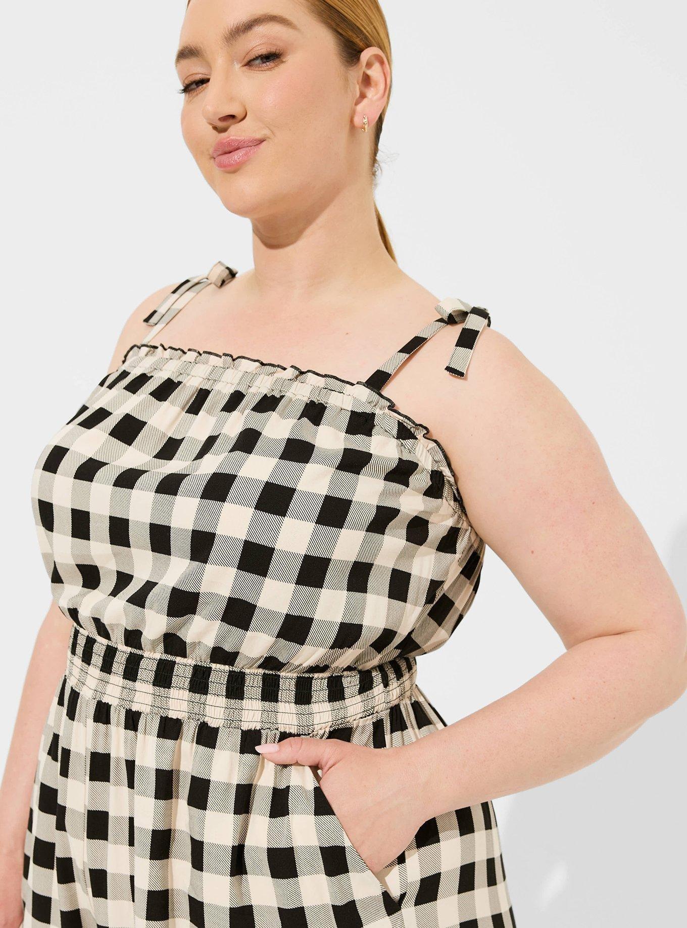 Stretch Challis Tie Strap Romper
