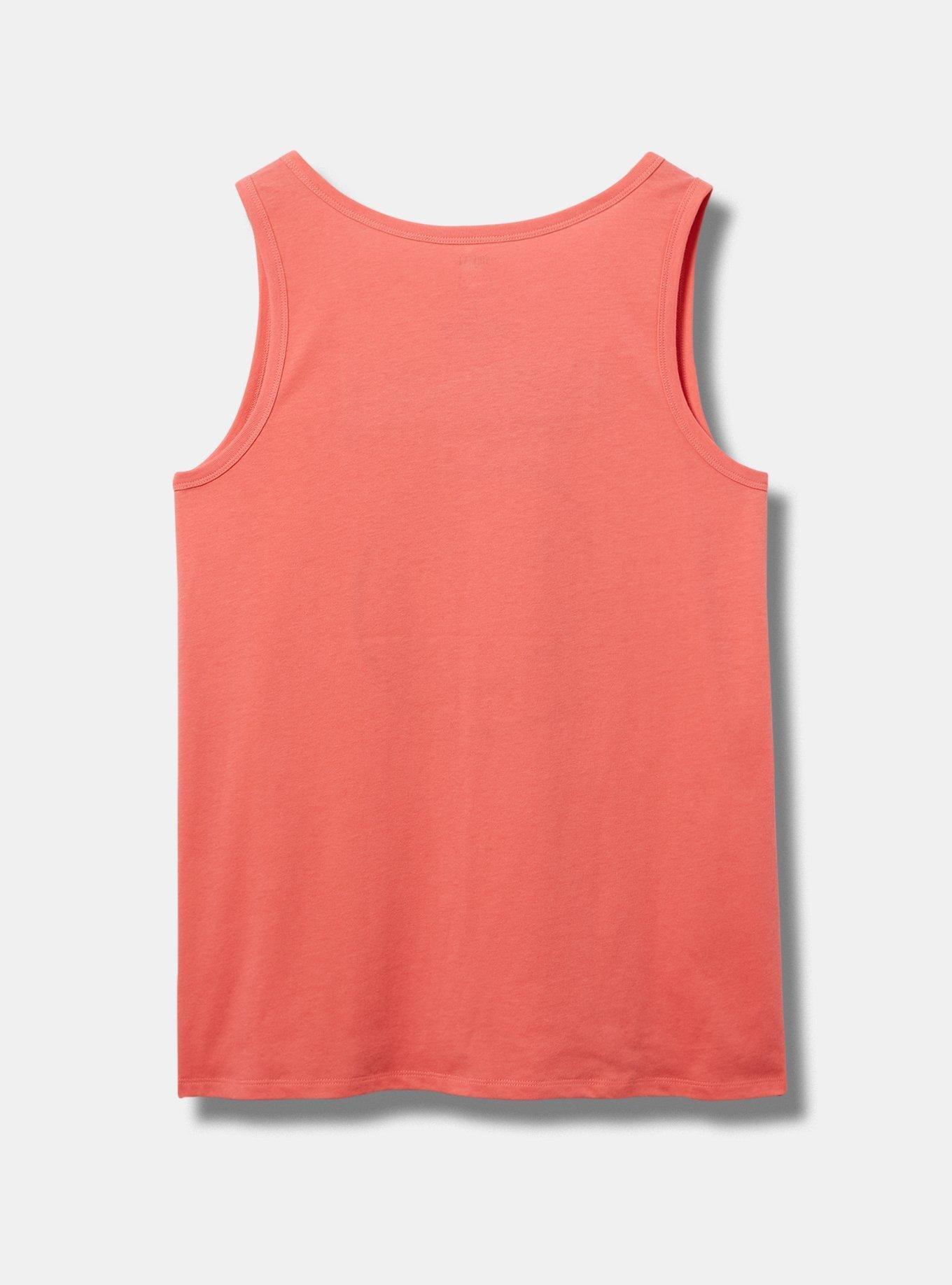 Nirvana Classic Fit Cotton Crew Tank, CORAL, alternate