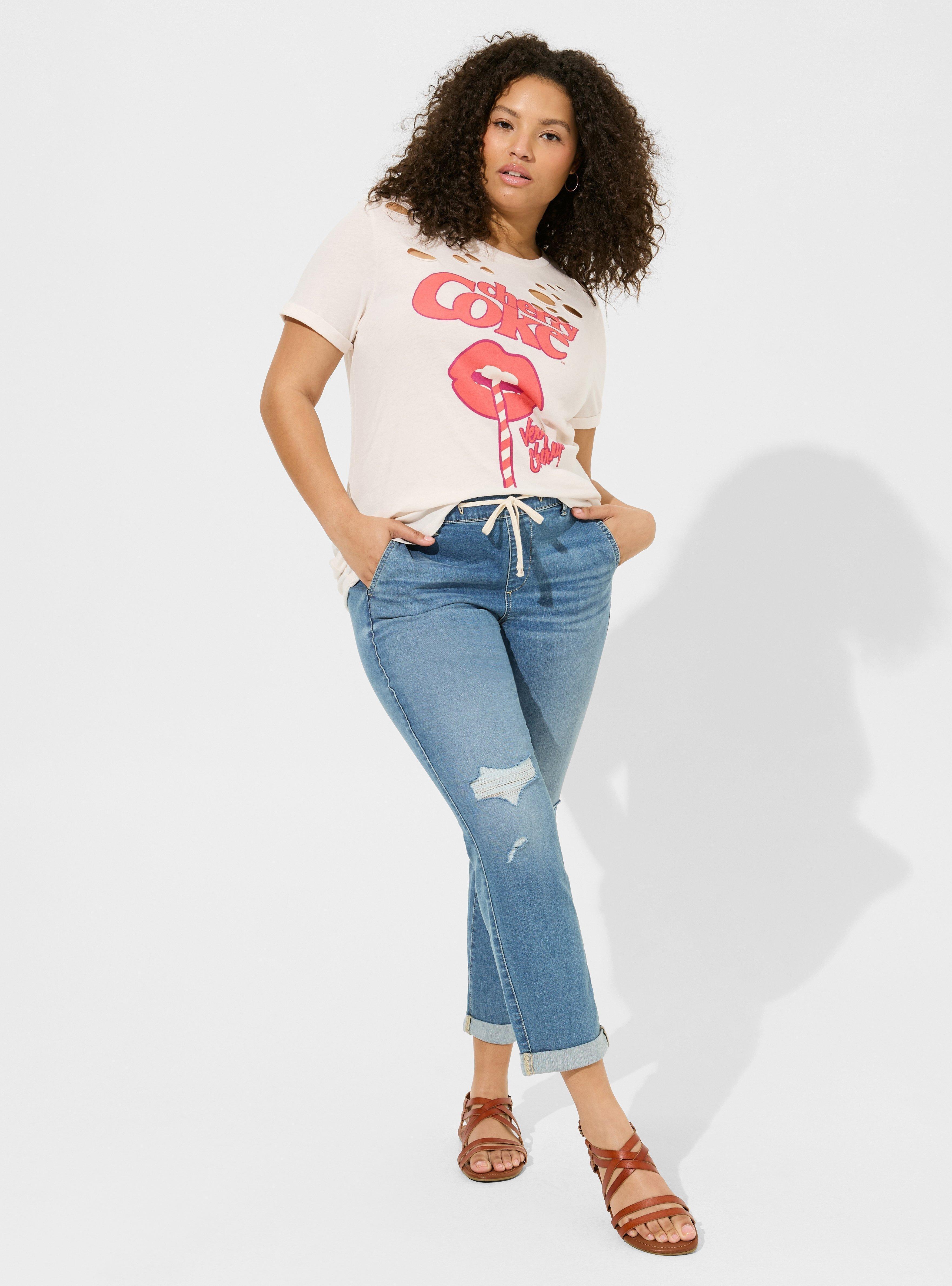 Cherry Coke Relaxed Fit Destructed Tunic Tee