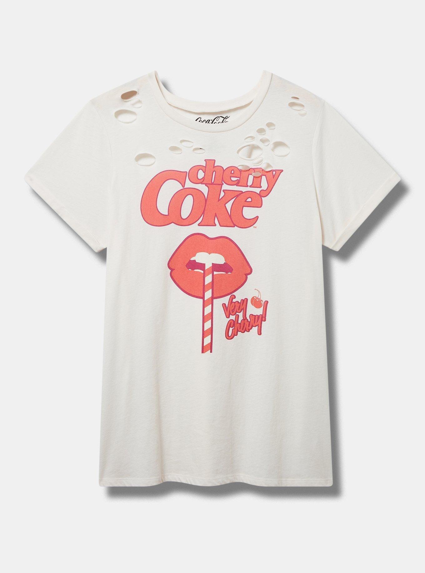 Cherry Coke Relaxed Fit Destructed Tunic Tee