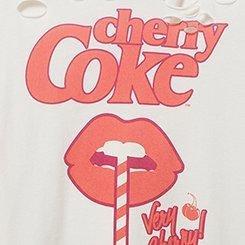 Cherry Coke Relaxed Fit Destructed Tunic Tee, ASH, swatch