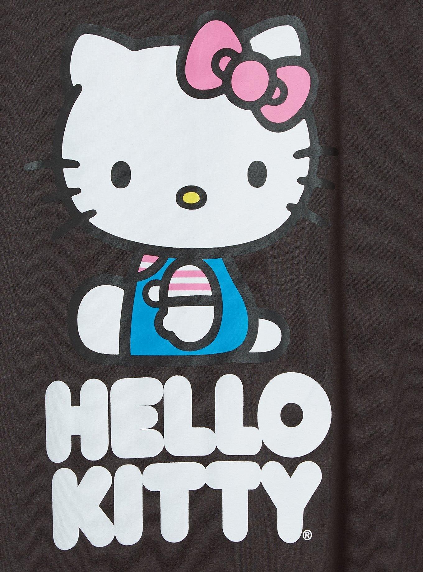 Hello Kitty Classic Fit Cotton Boatneck Varsity Tee