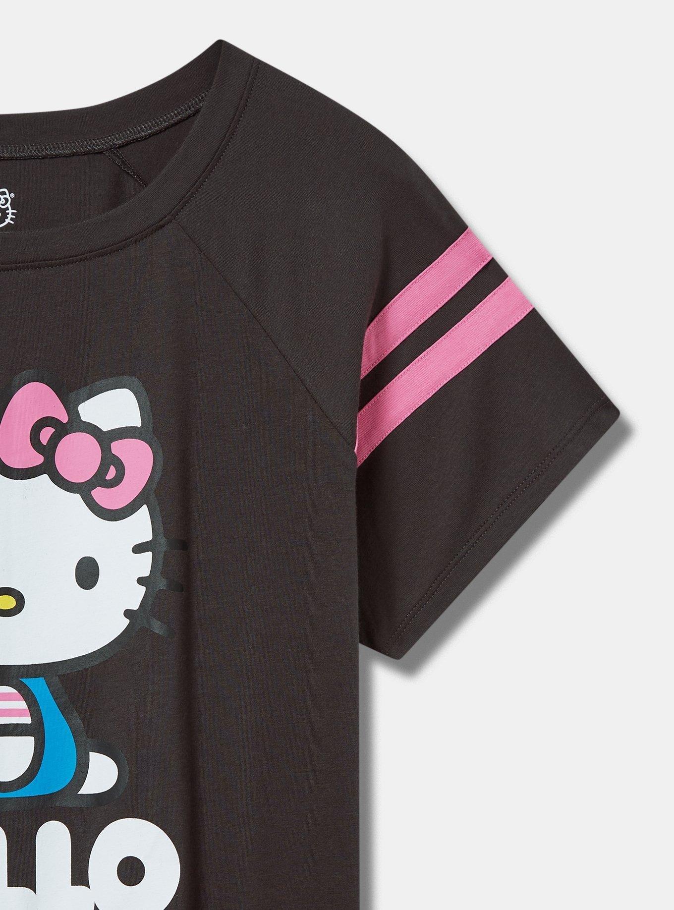 Hello Kitty Classic Fit Cotton Boatneck Varsity Tee