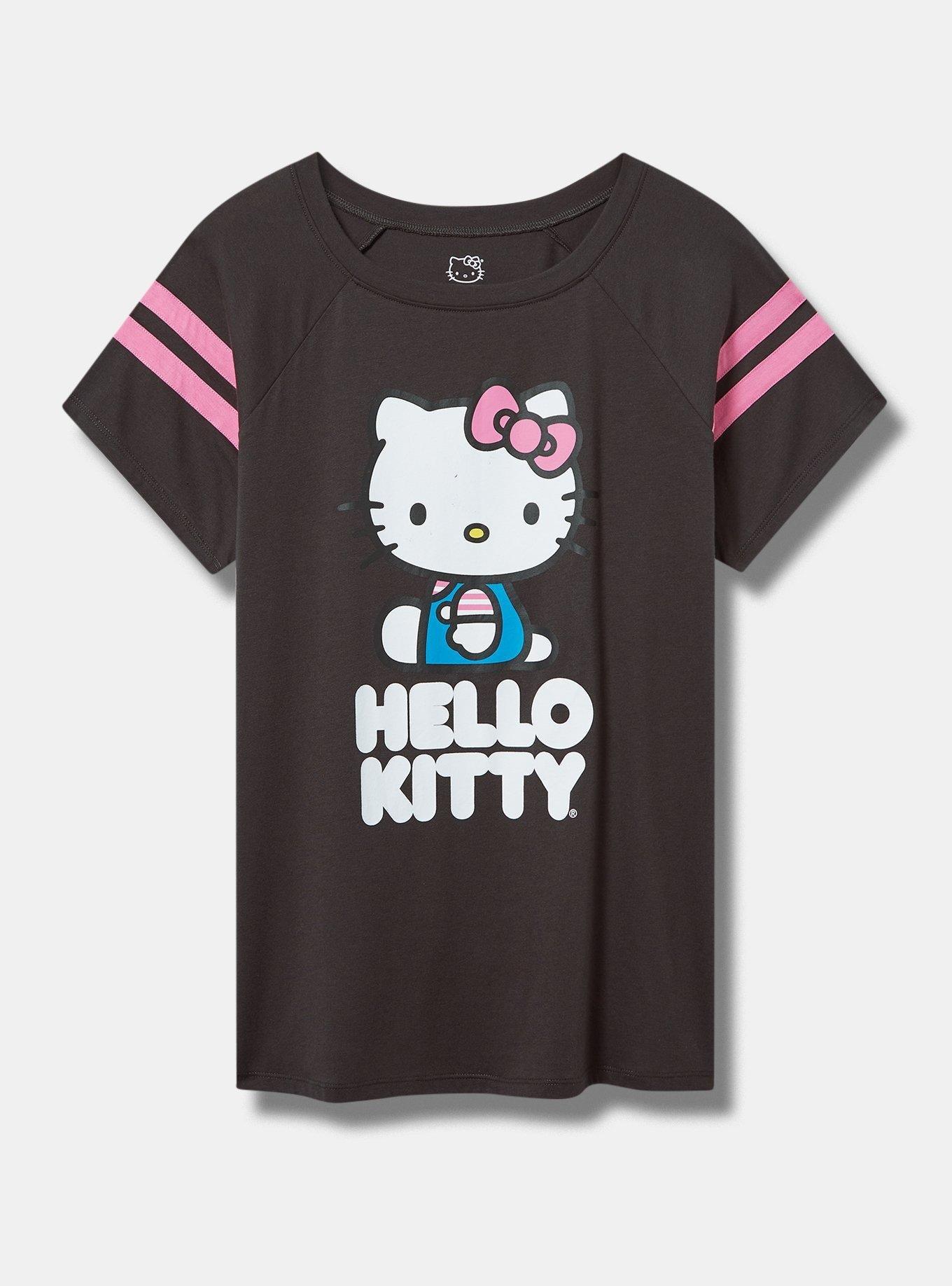 Hello Kitty Classic Fit Cotton Boatneck Varsity Tee