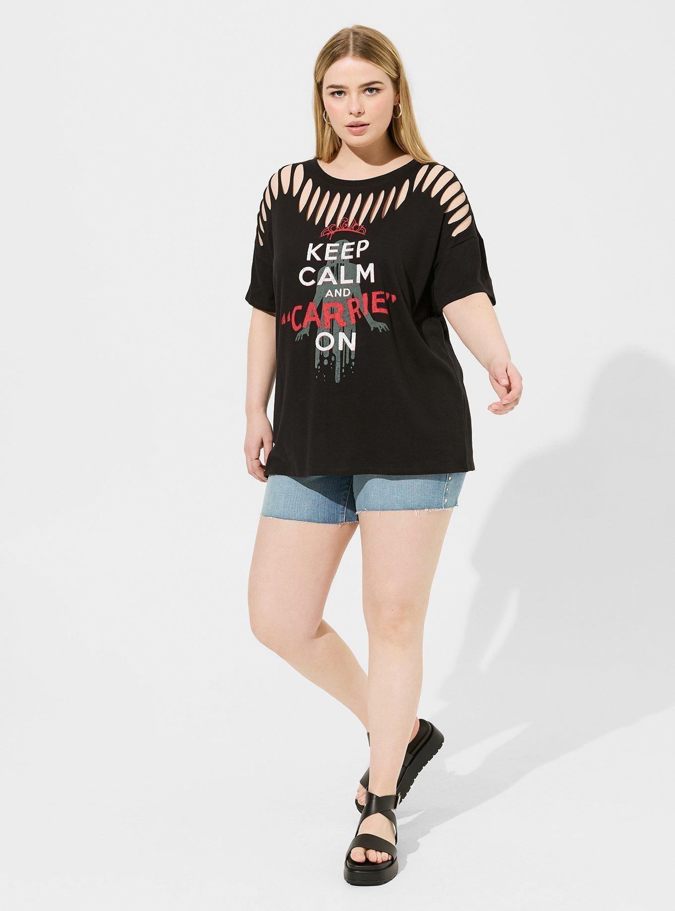 Carrie Relaxed Fit Cotton Slash Sleeve Tee