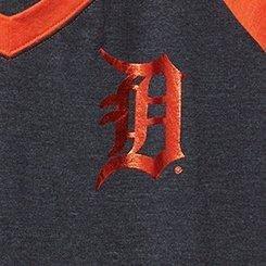 MLB Detroit Tigers Classic Fit Cotton Raglan V-Neck Tee, NAVY, swatch