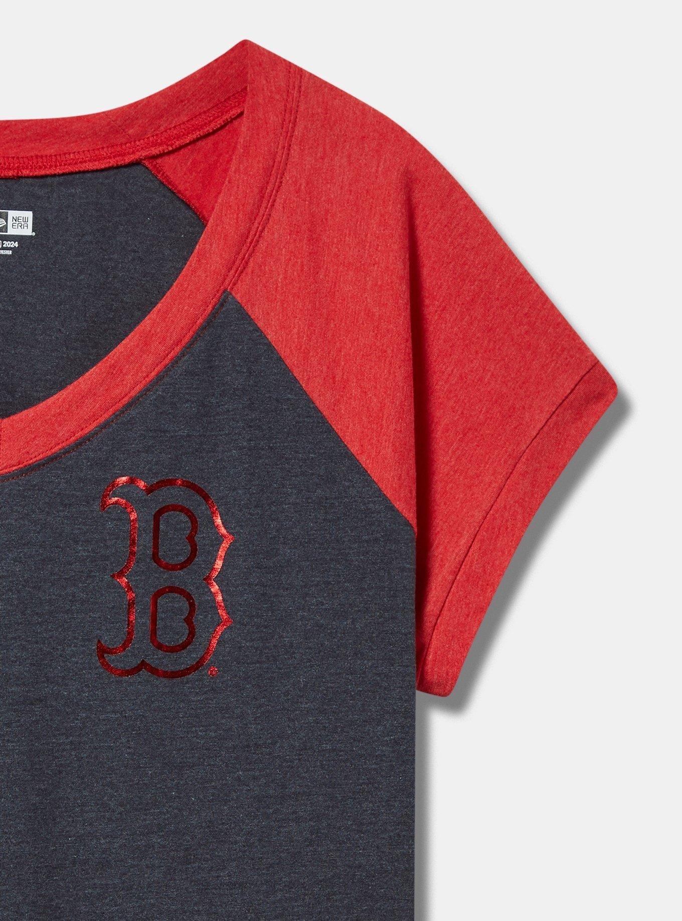 MLB Boston Red Sox Classic Fit Cotton Raglan V-Neck