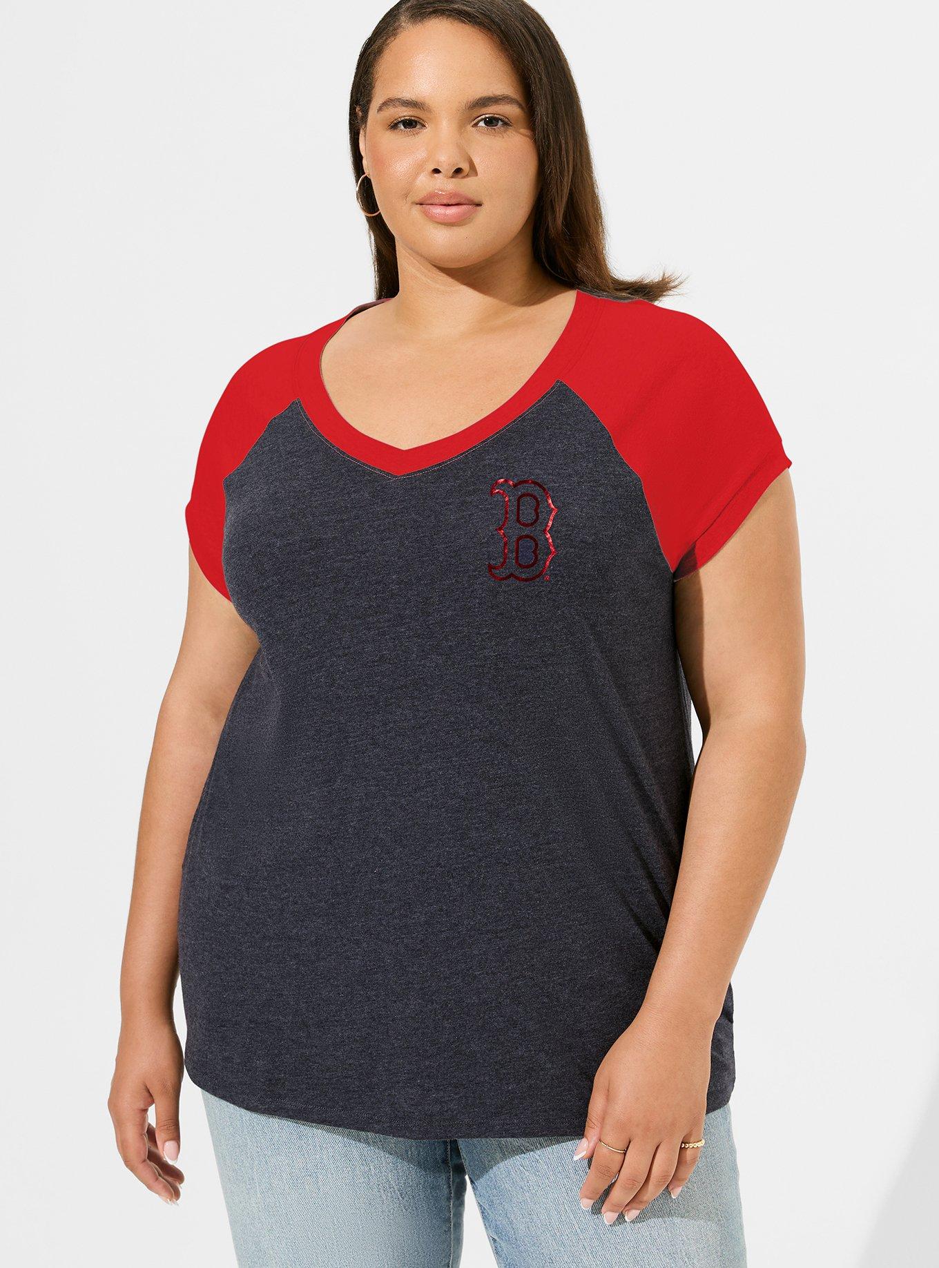 MLB Boston Red Sox Classic Fit Cotton Raglan V-Neck