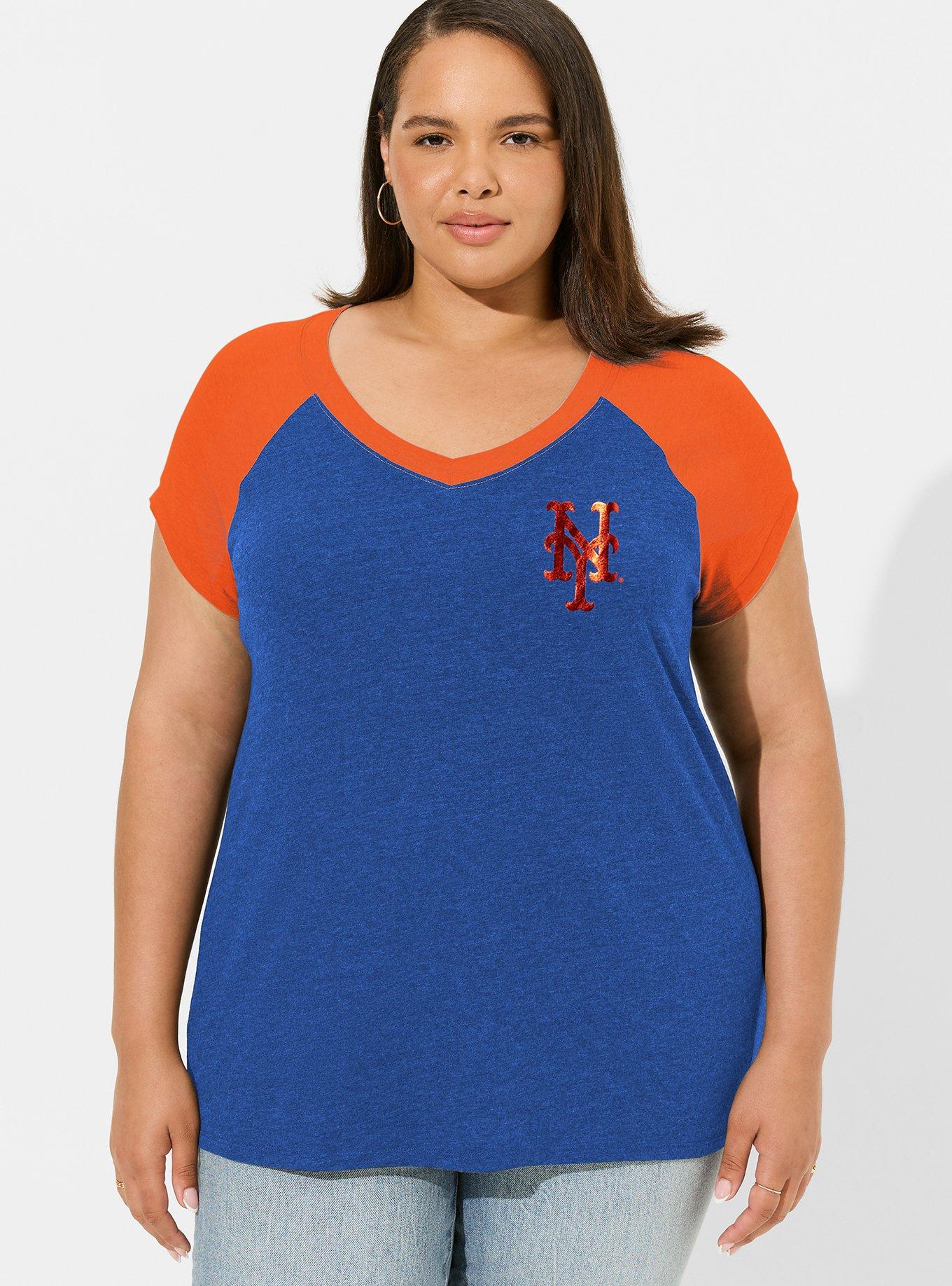 MLB New York Mets Classic Fit Cotton Raglan V-Neck