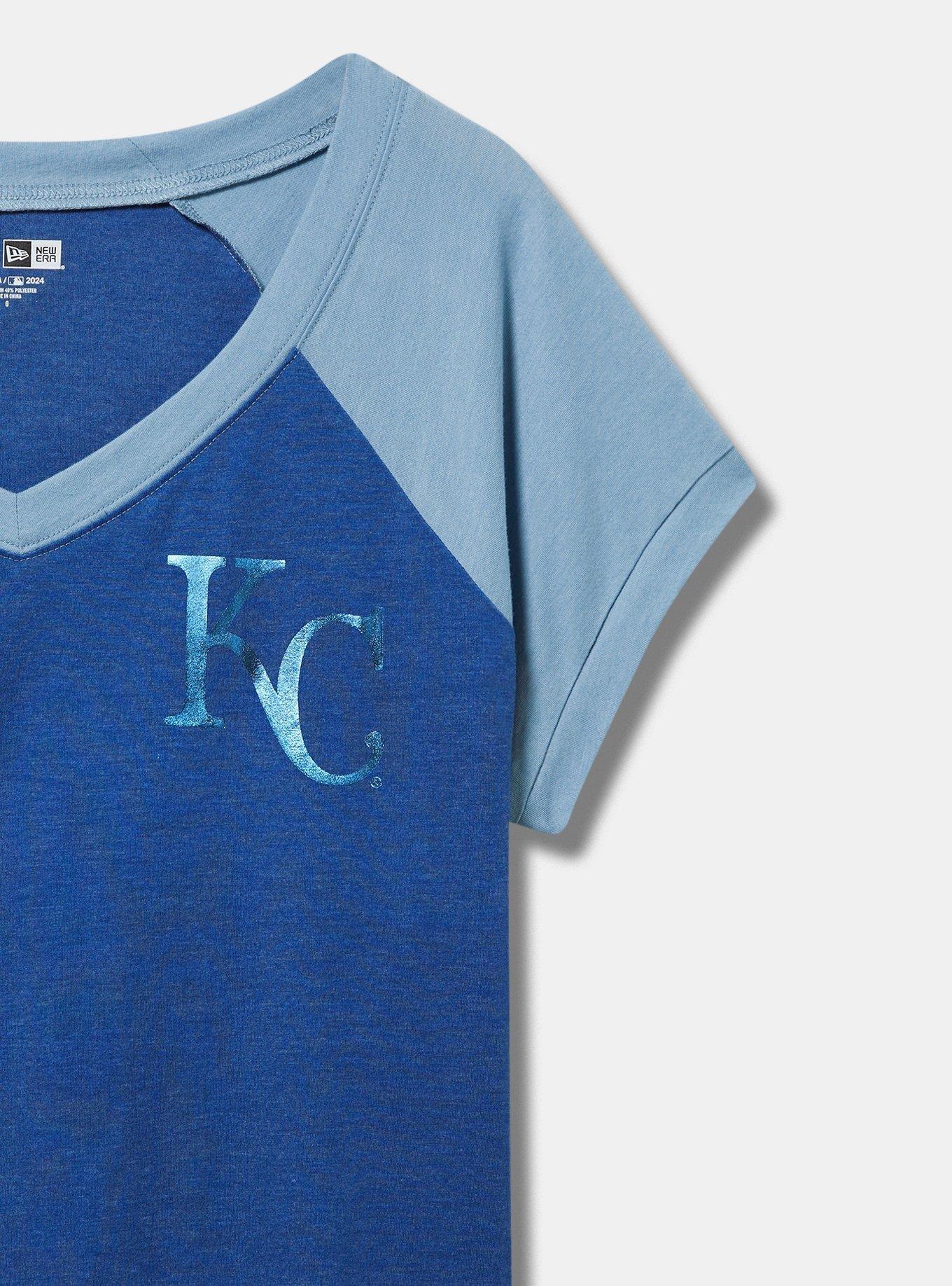 MLB Kansas City Royals Classic Fit Raglan V-Neck Tee