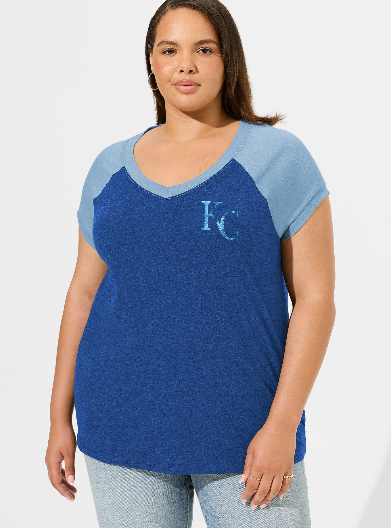 MLB Kansas City Royals Classic Fit Raglan V-Neck Tee