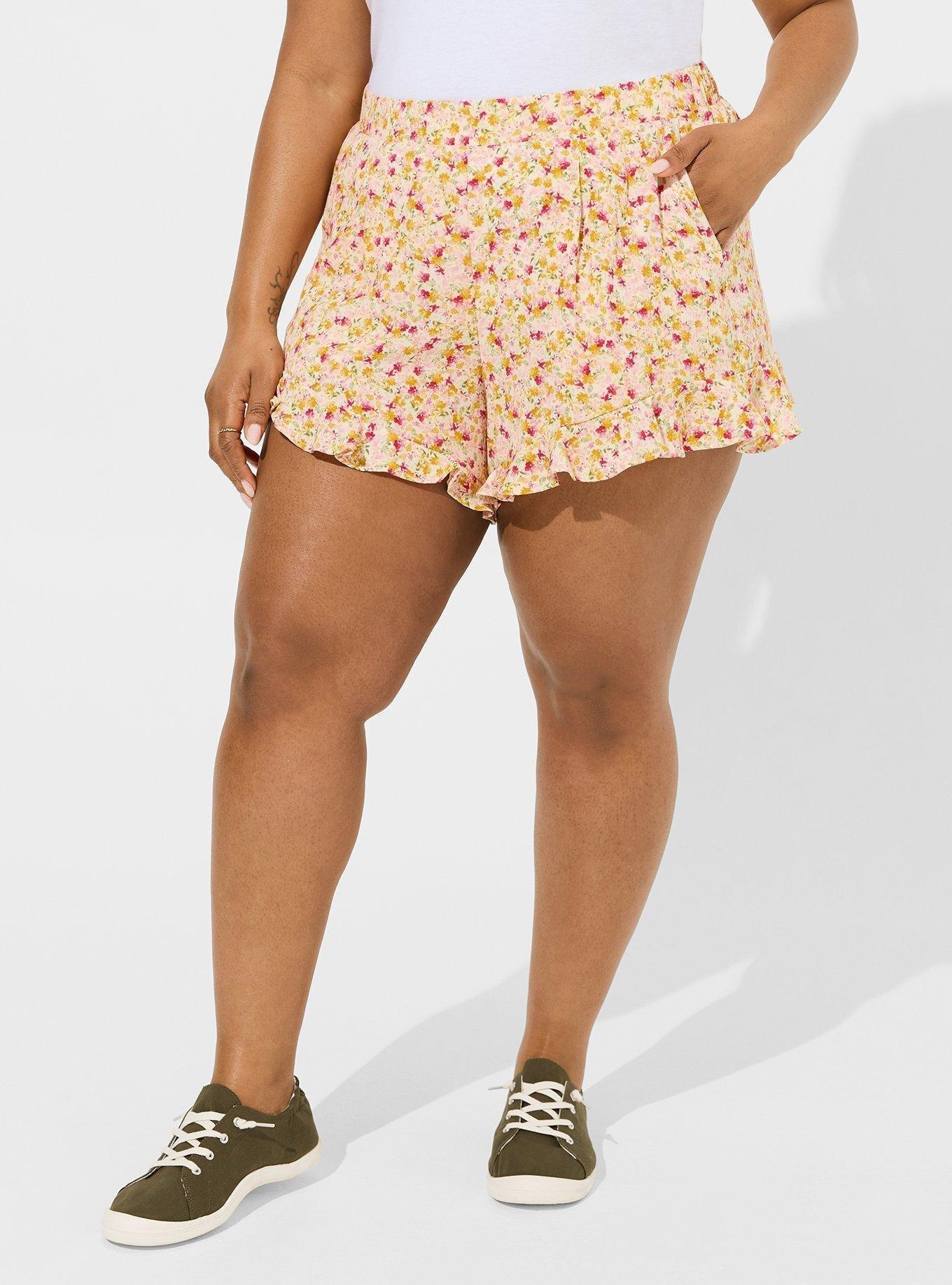 5" Pull On Washable Gauze Ruffle Shorts