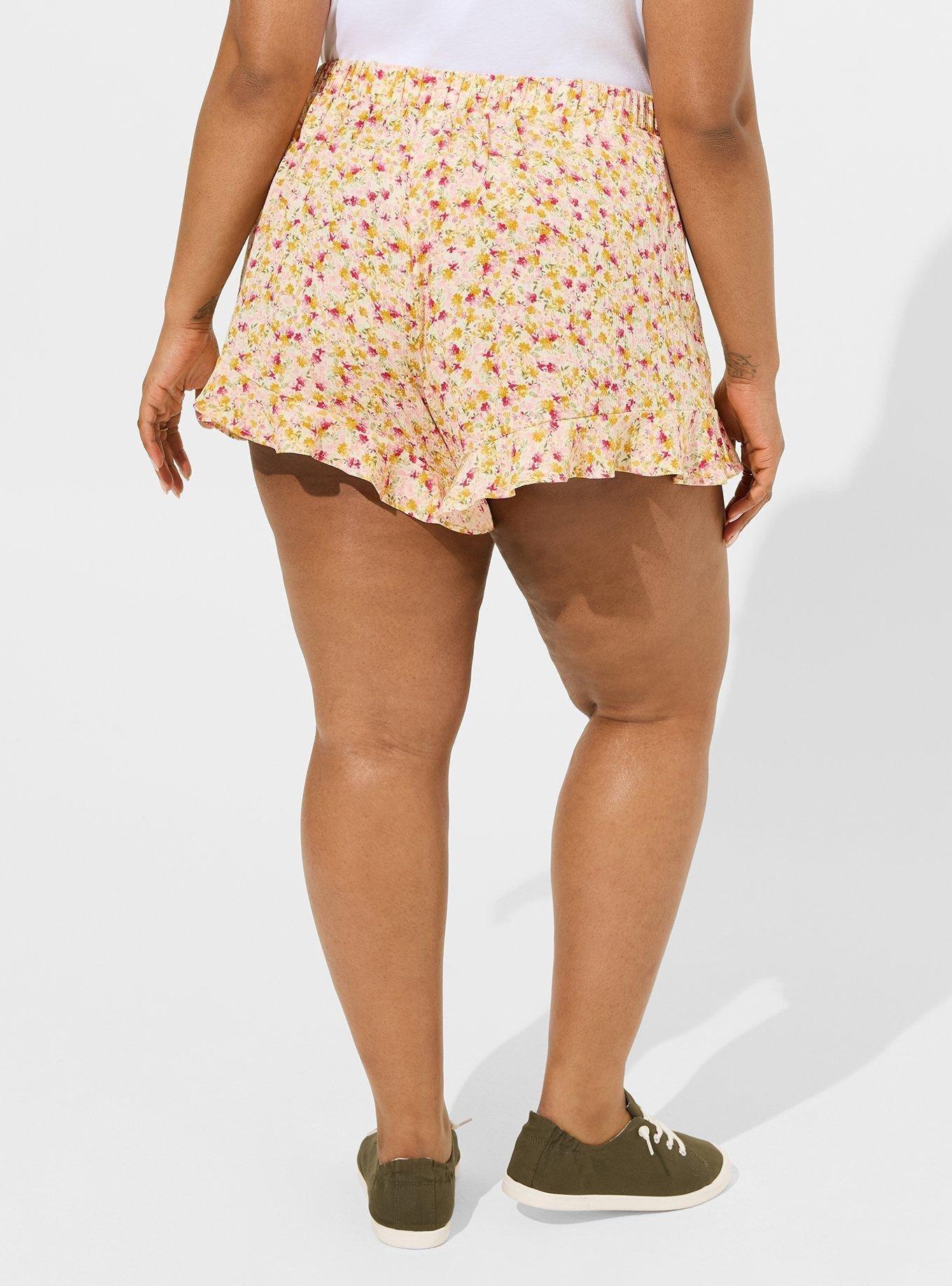 5" Pull On Washable Gauze Ruffle Shorts